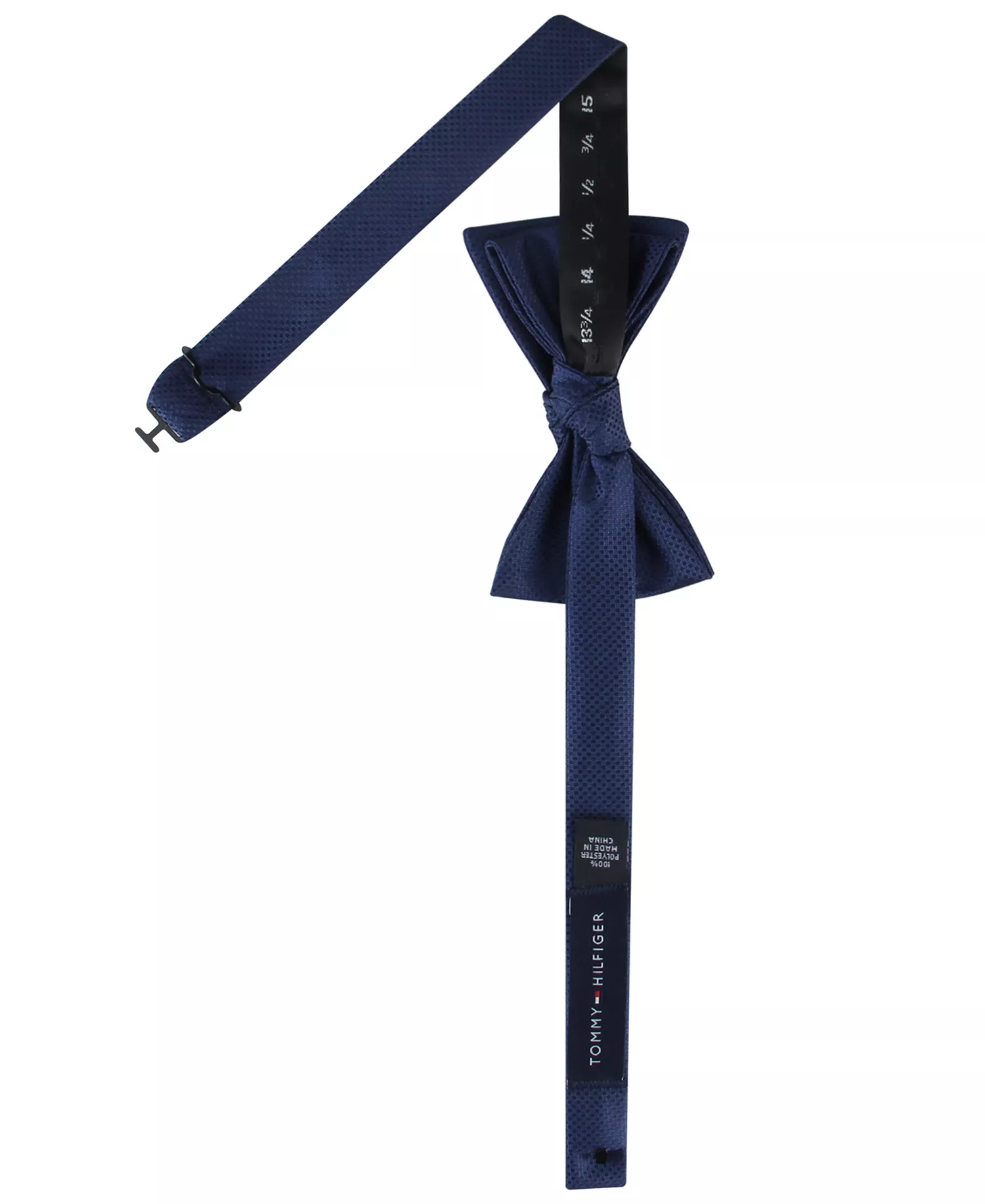 Men's Bow Tie and Pocket Square, 2-Piece Set - Navy - ONE SIZE