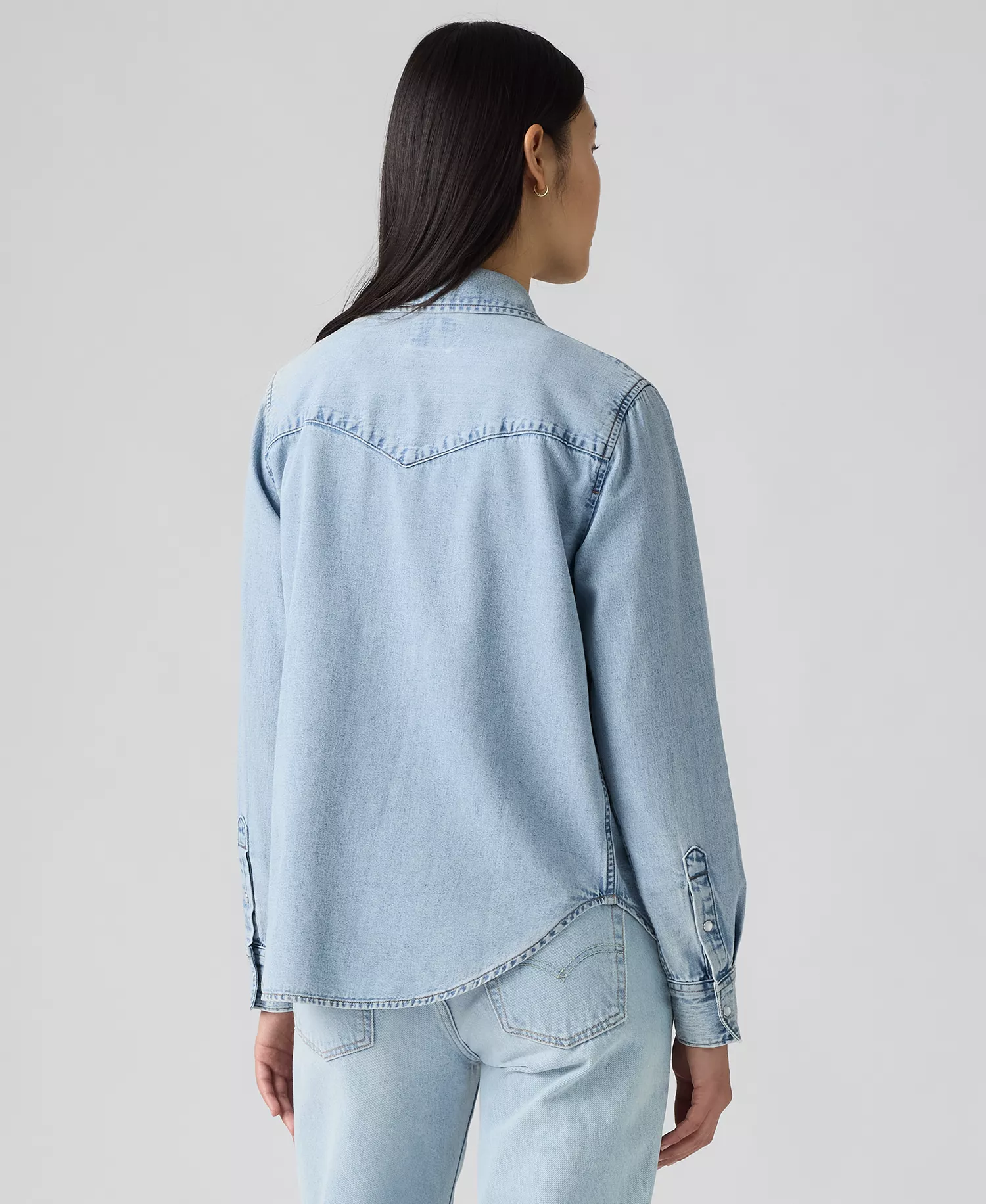 Women's The Ultimate Western Cotton Denim Shirt - Big Discussion - L