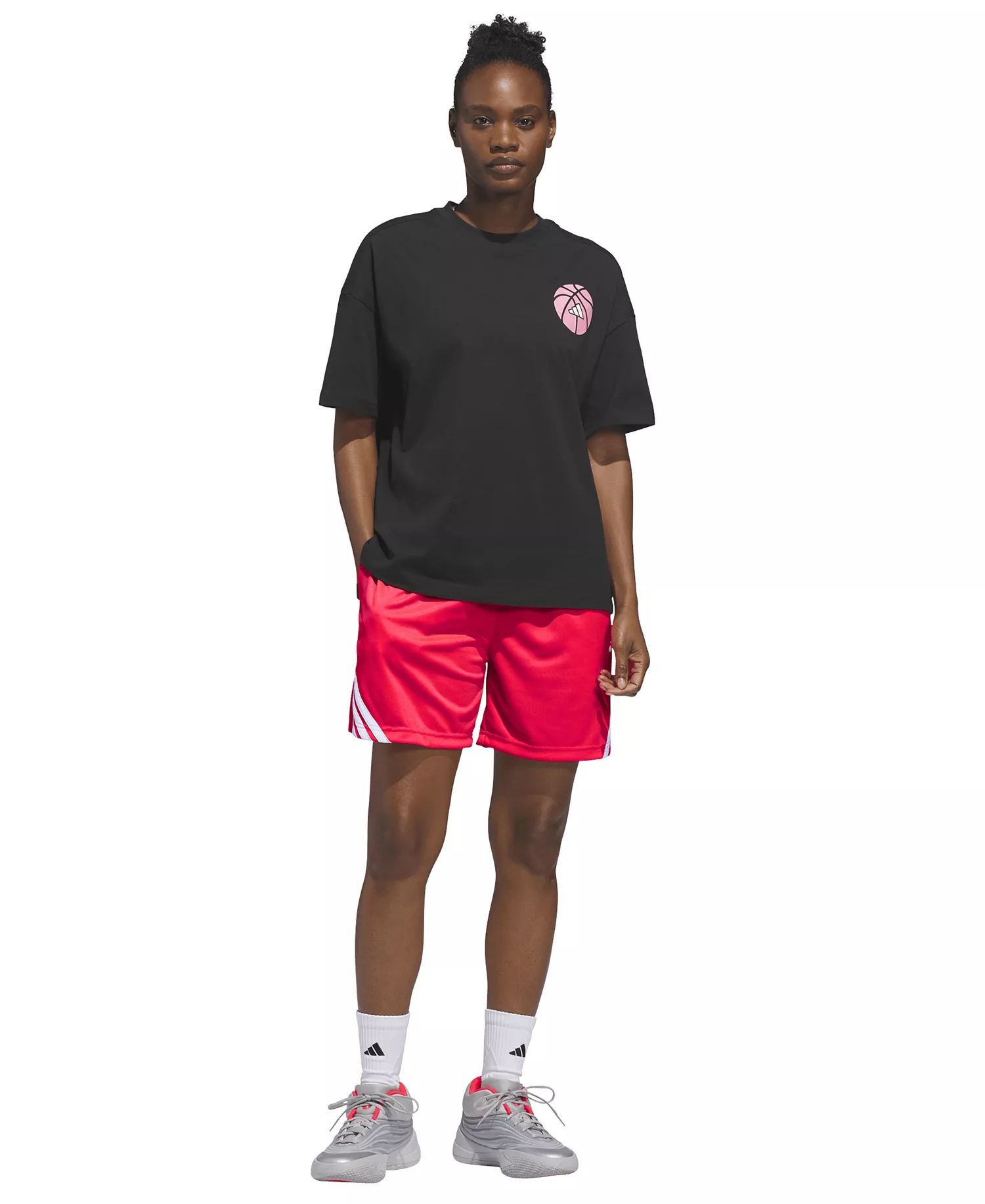 Women's 3-Stripe Basketball Shorts - Black - 2XL