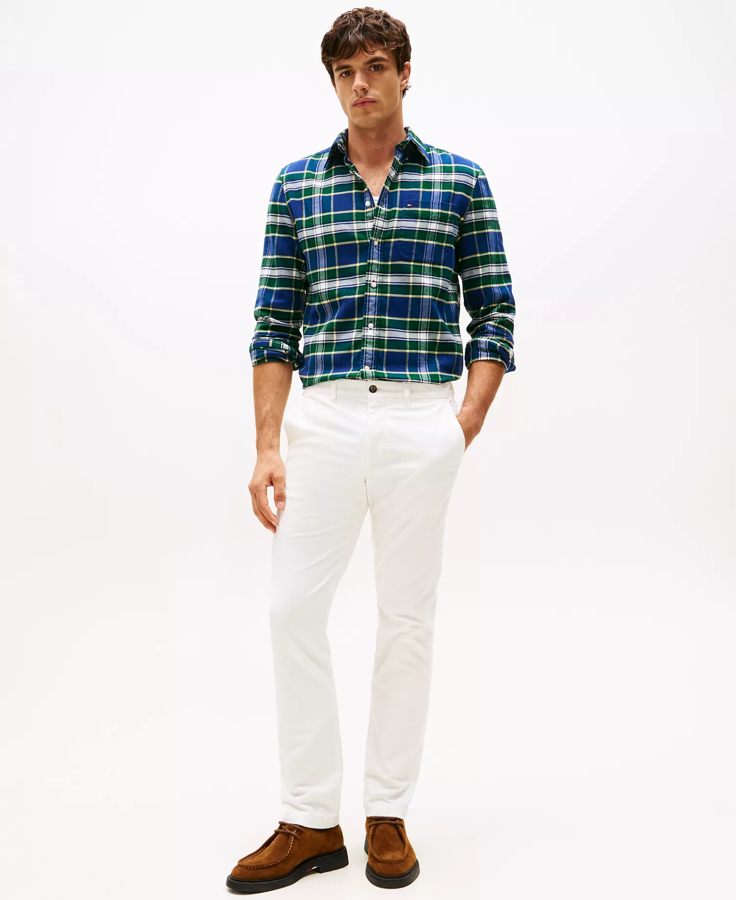 Men's Flannel Tartan Check Shirt - Ornamental Green/Check - M