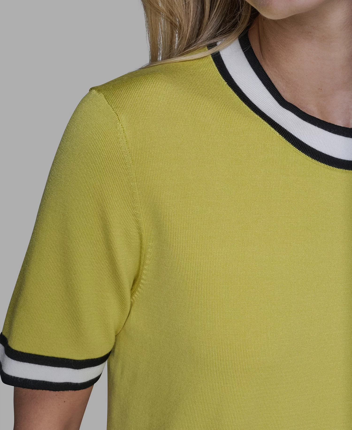 Women's Short-Sleeve Sweater - Lime - L