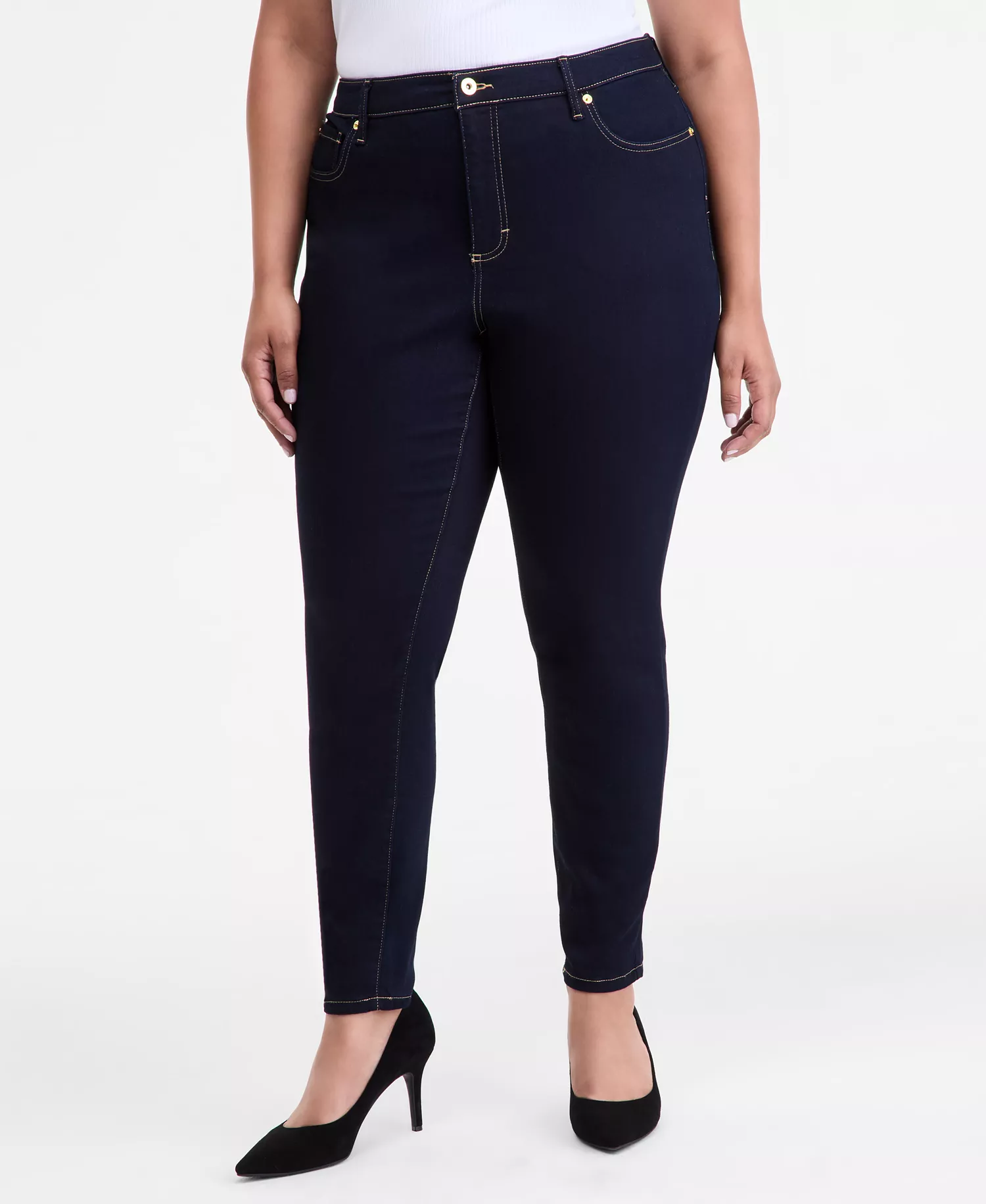 Women's Mid Rise Skinny Jeans, Created for Macy's - Dark Indigo - 0