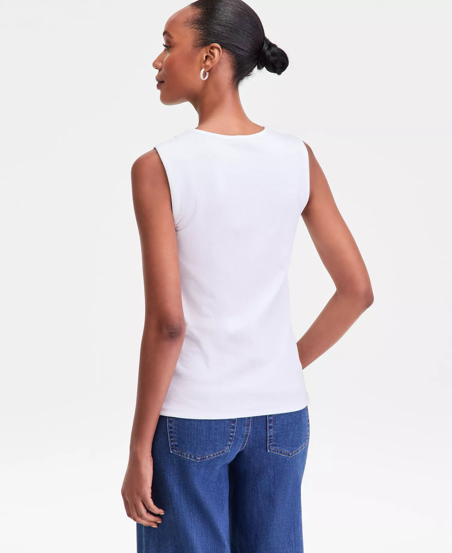 Women's Embellished Cutout Sleeveless Top, Macy's Exclusive - Bright White - L