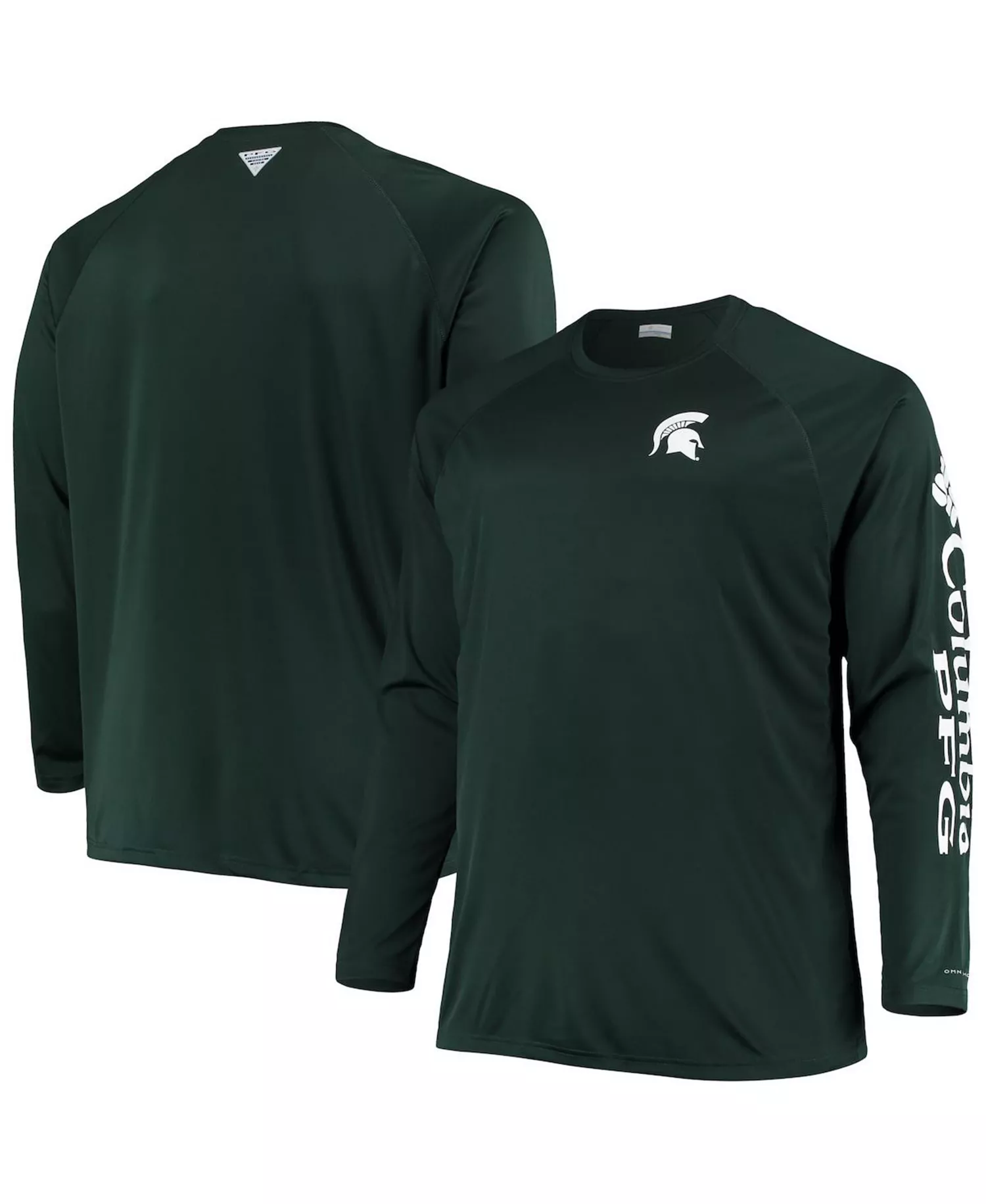 Men's Green Michigan State Spartans Big and Tall Terminal Tackle Omni-Shade Long Sleeve Raglan T-shirt - Green - 2XB