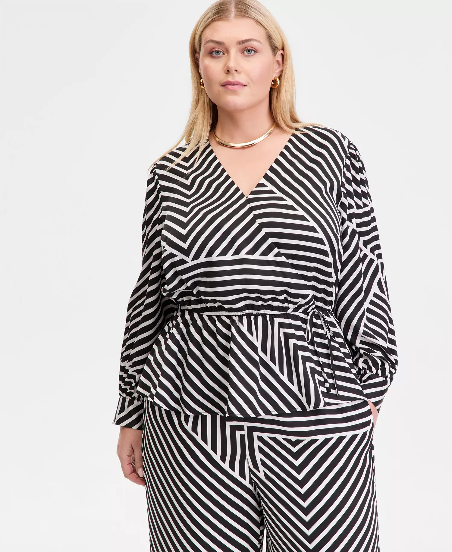 Plus Size Printed Blouson-Sleeve Peplum Top, Macy's Exclusive  - Rilla Patch - 0X