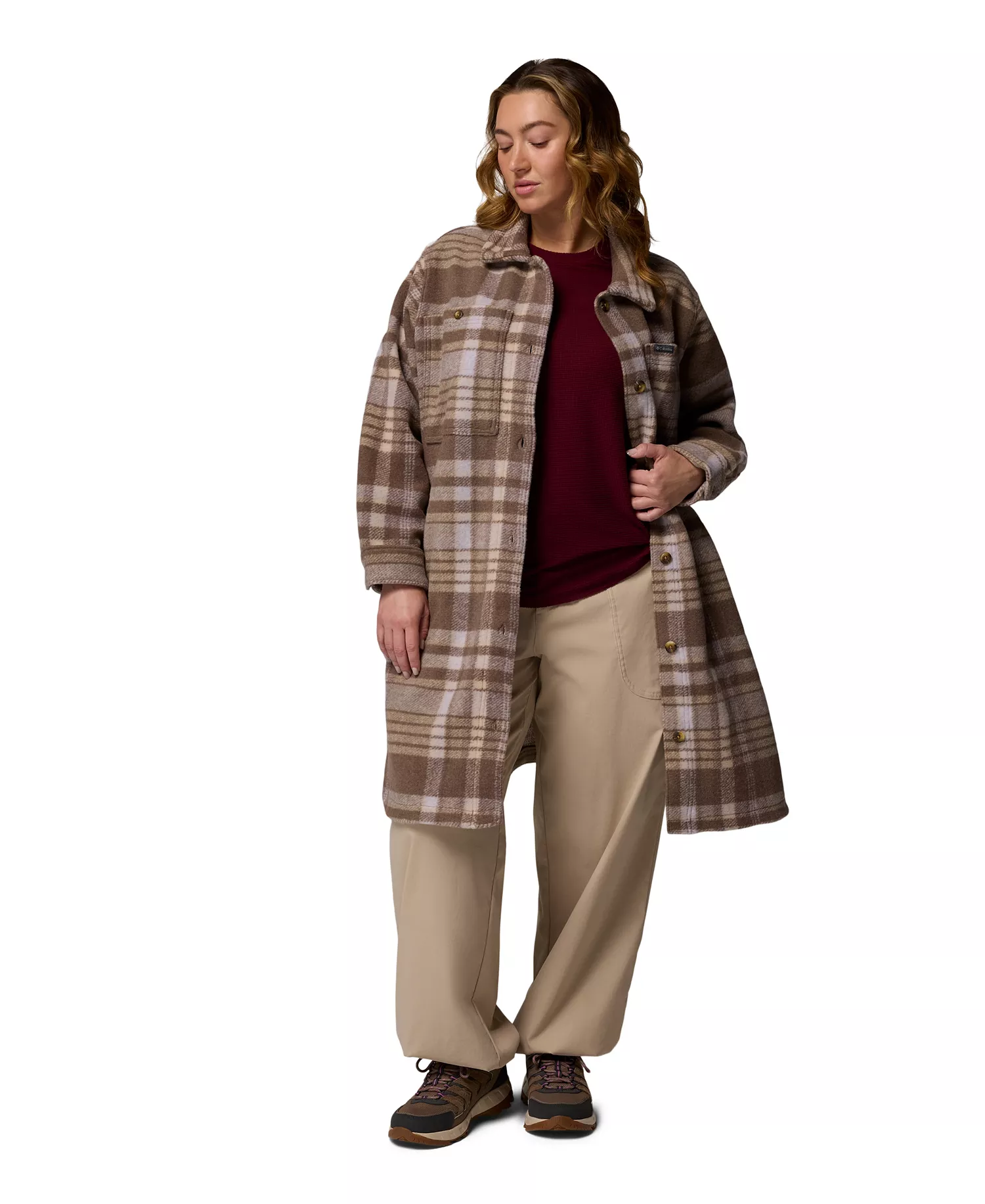 Plus Wildest Venture Long Fleece Coat - Iron Vagabond Plaid - 2X