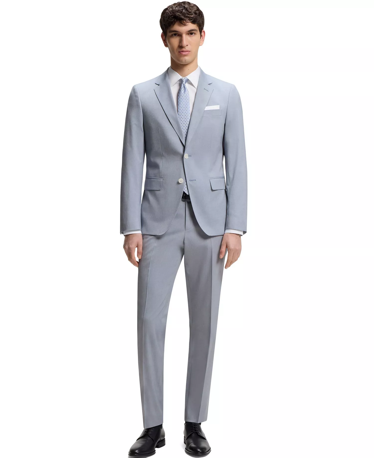 BOSS by Men's Patterned Chiffon Slim-Fit Jacket - Open Blue - 36R