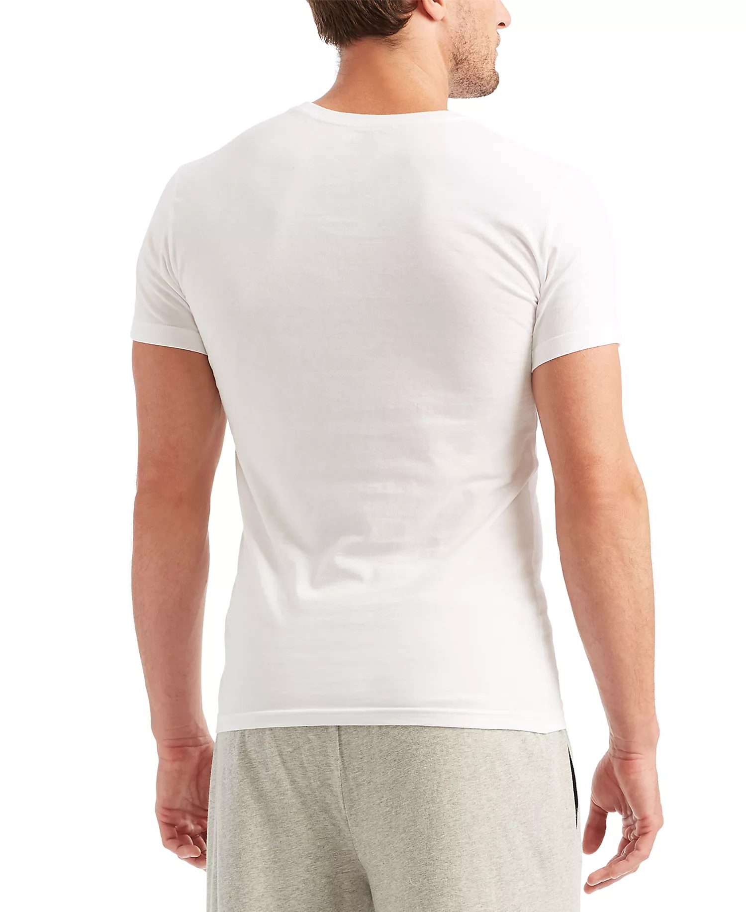Men's 5-Pack Slim Fit Classic Cotton Crewneck Undershirts  - White - L