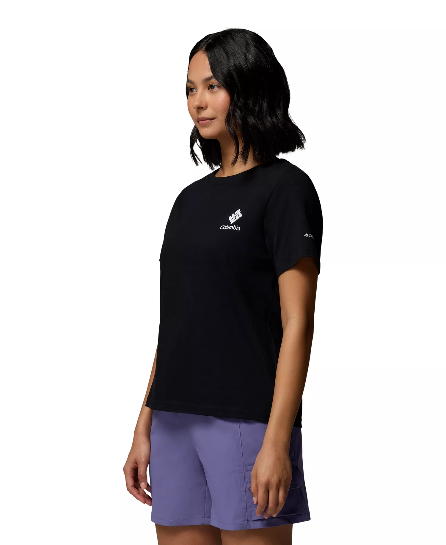 Women's Rolling Bend Graphic Short-Sleeve Top - Black/Stacked Gem Mini - L