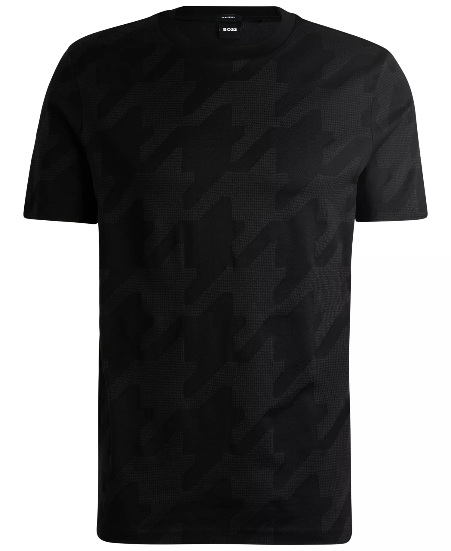 Men's Houndstooth Jacquard T-Shirt - Black - L