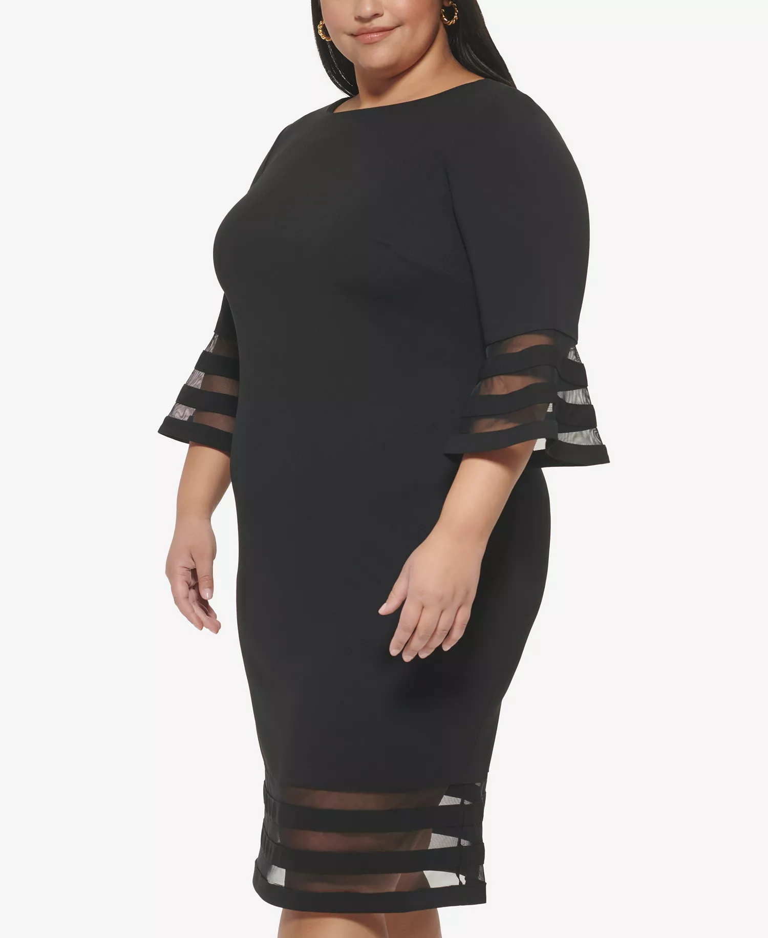 Plus Size Boat Neck Dress - Black - 14W