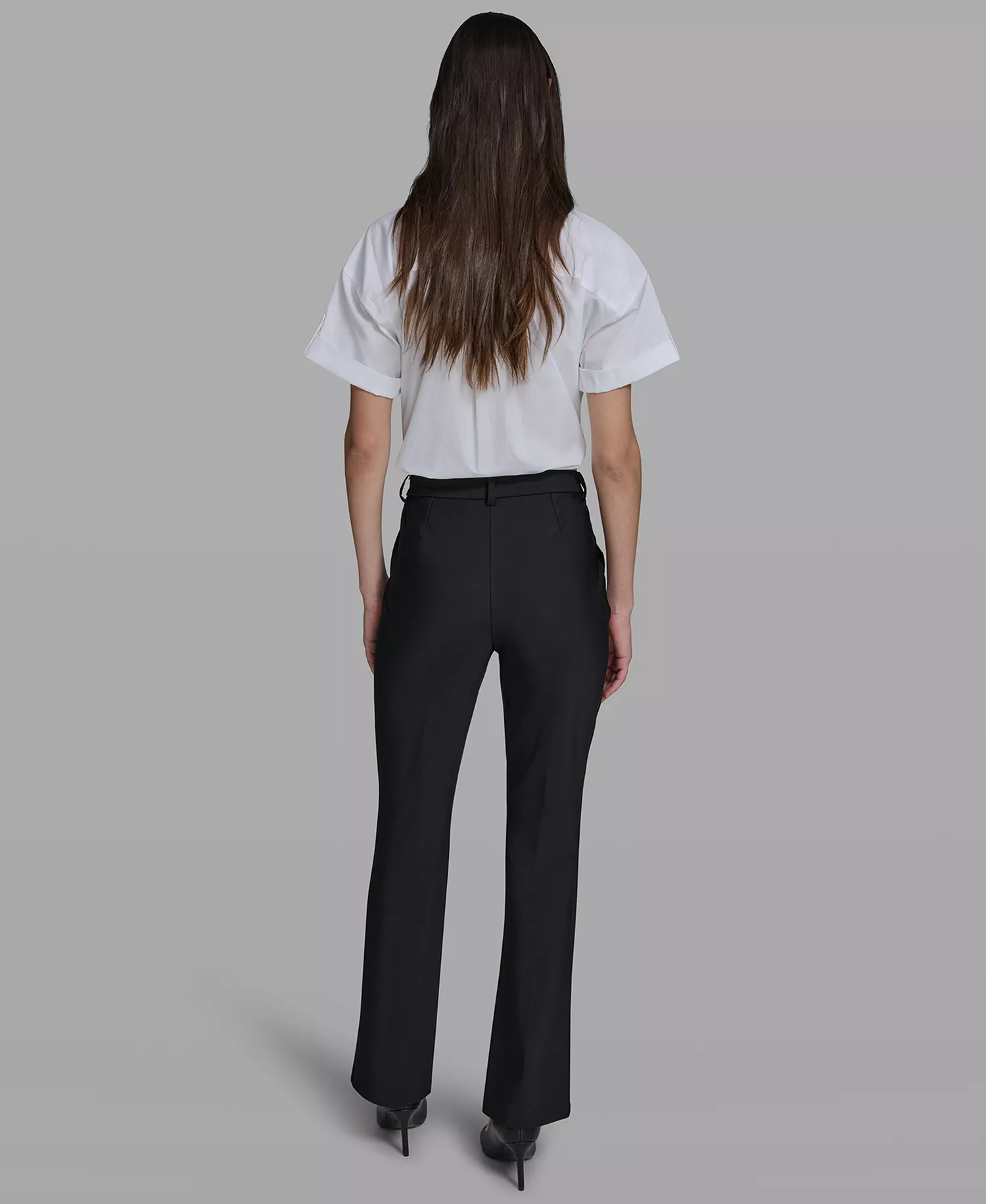 Petite Ponte Wide-Leg Pants - Black - 10P