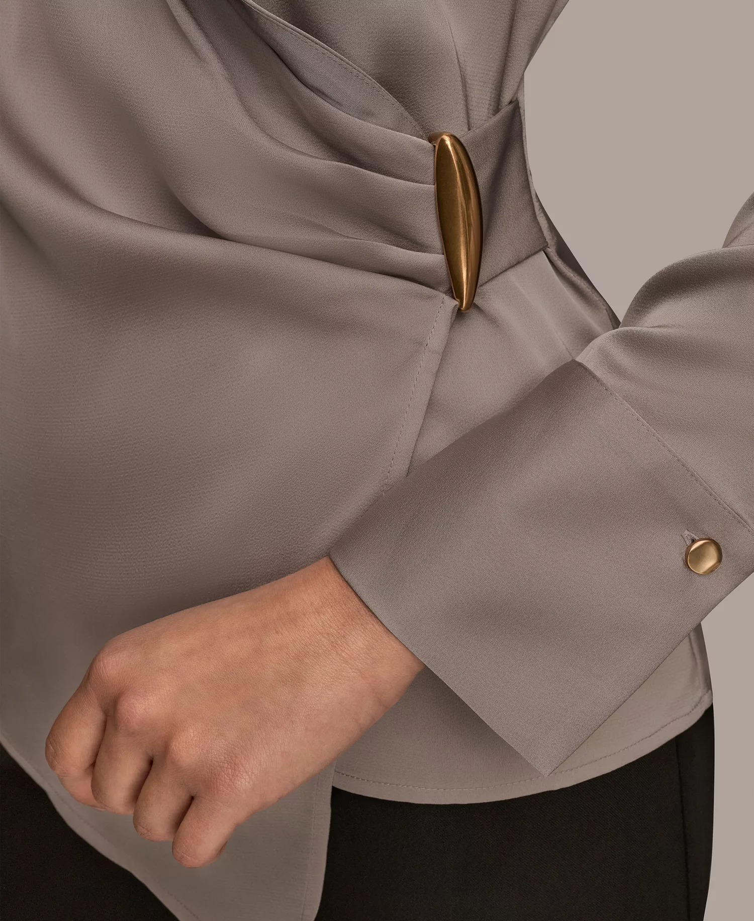 Women's Wrap Long Sleeve V-Neck Top - Vapor - S