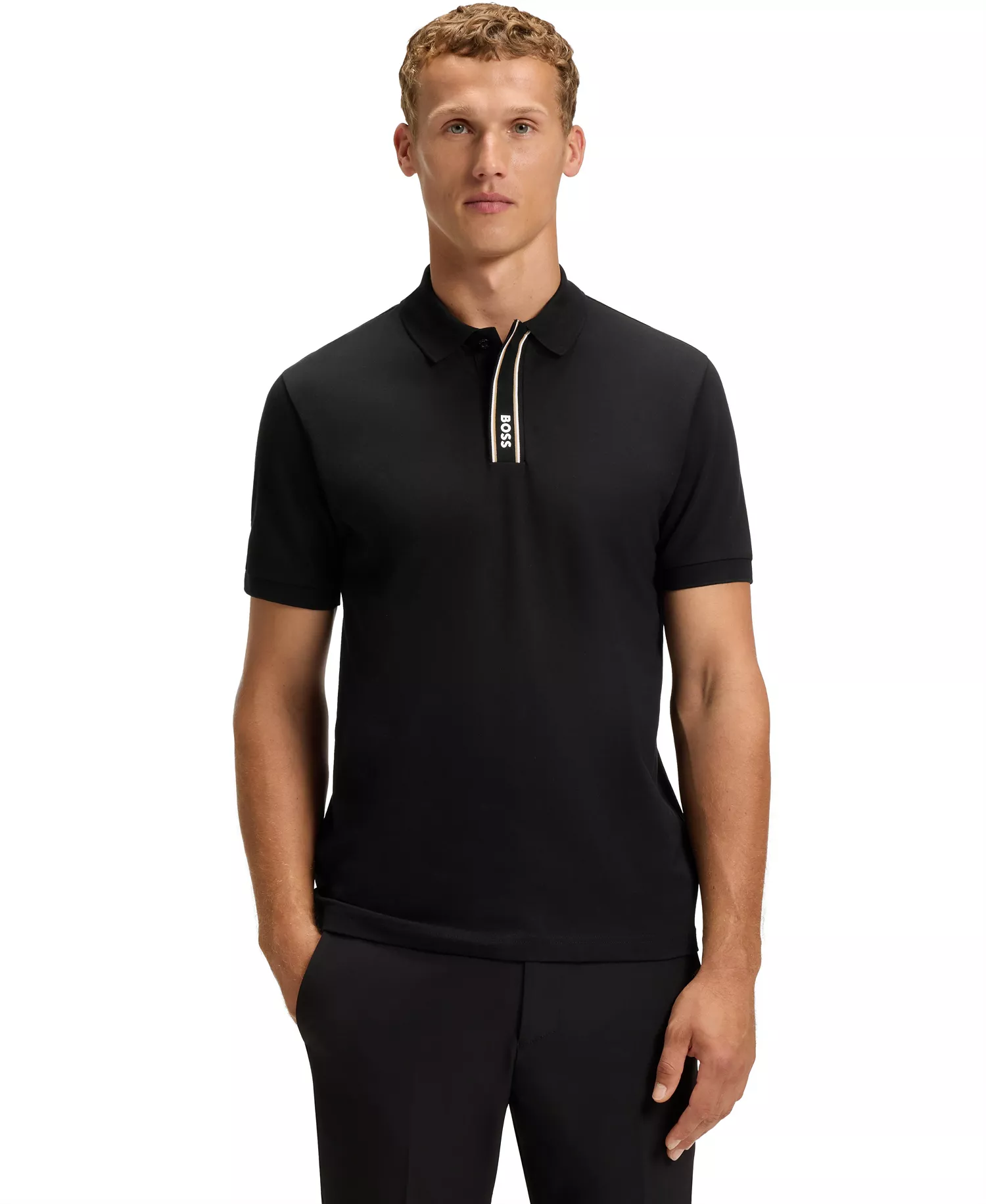 Men's Paddy Logo Polo Shirt - Black - 3XL