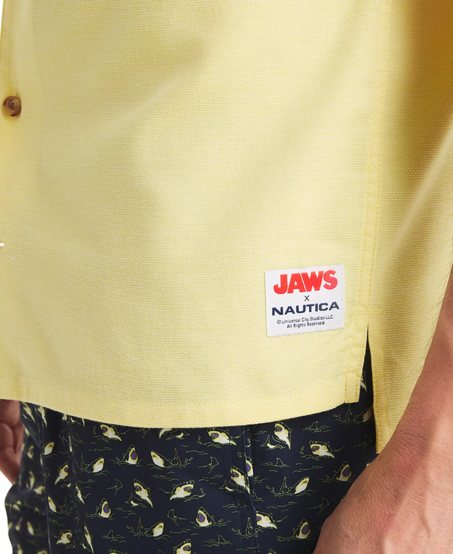 JAWS x Men's Classic-Fit Jaspe Dobby Button-Down Shirt  - Knot Yellow - 2XL