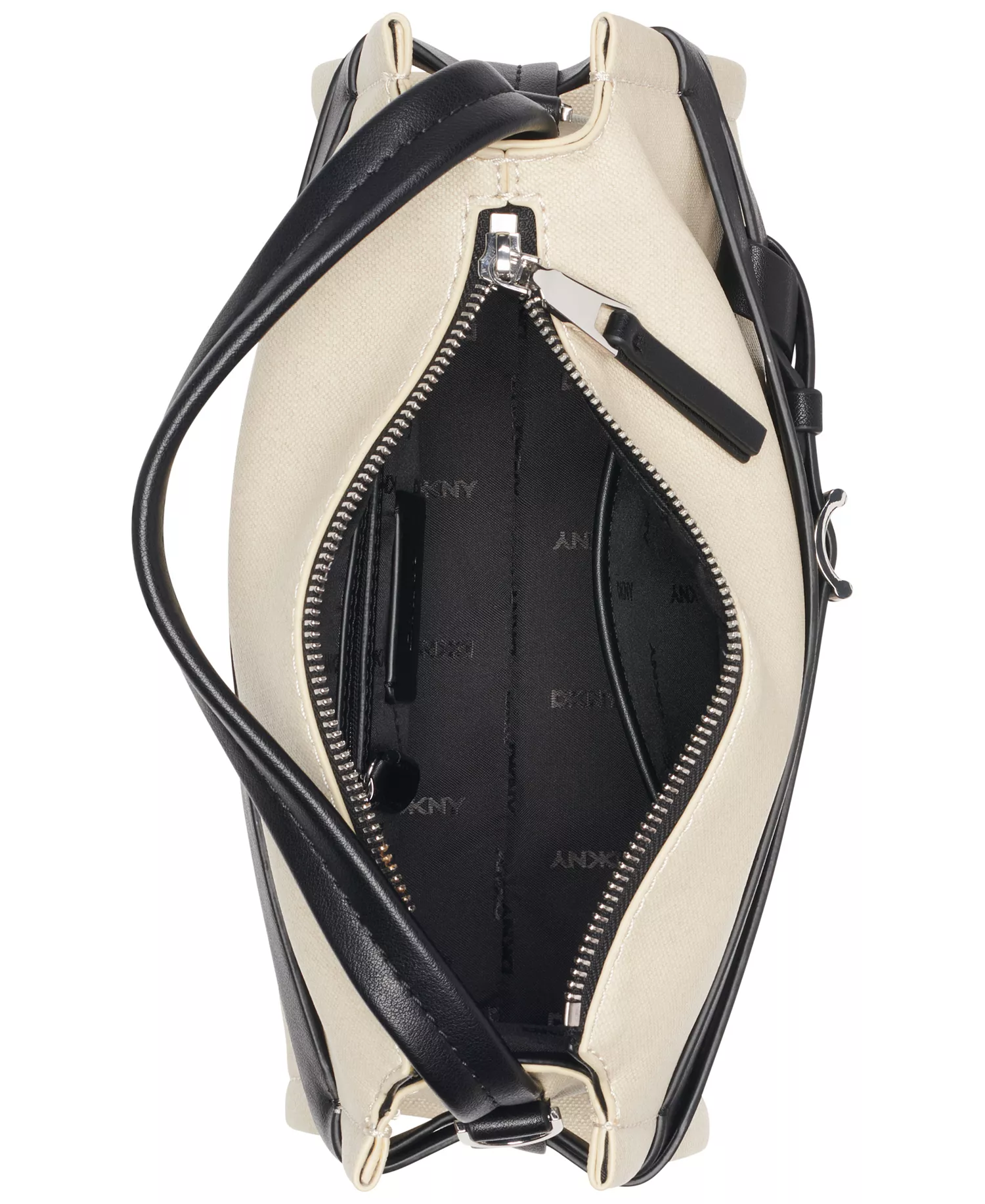 Bridie Silver-Tone Hardware Small Crossbody Bag - Natural/Black - No Size