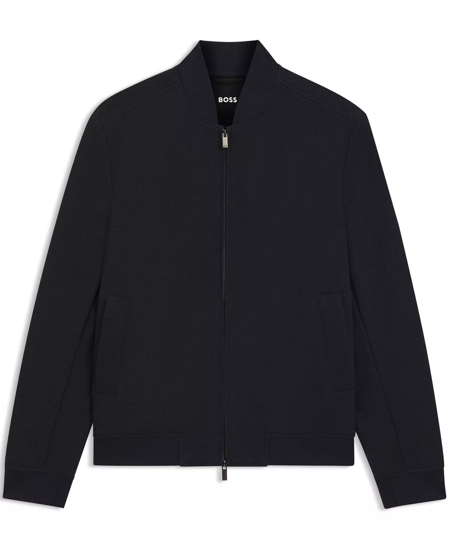 Men's Fabric Slim-Fit Jacket - Dark Blue - 36R