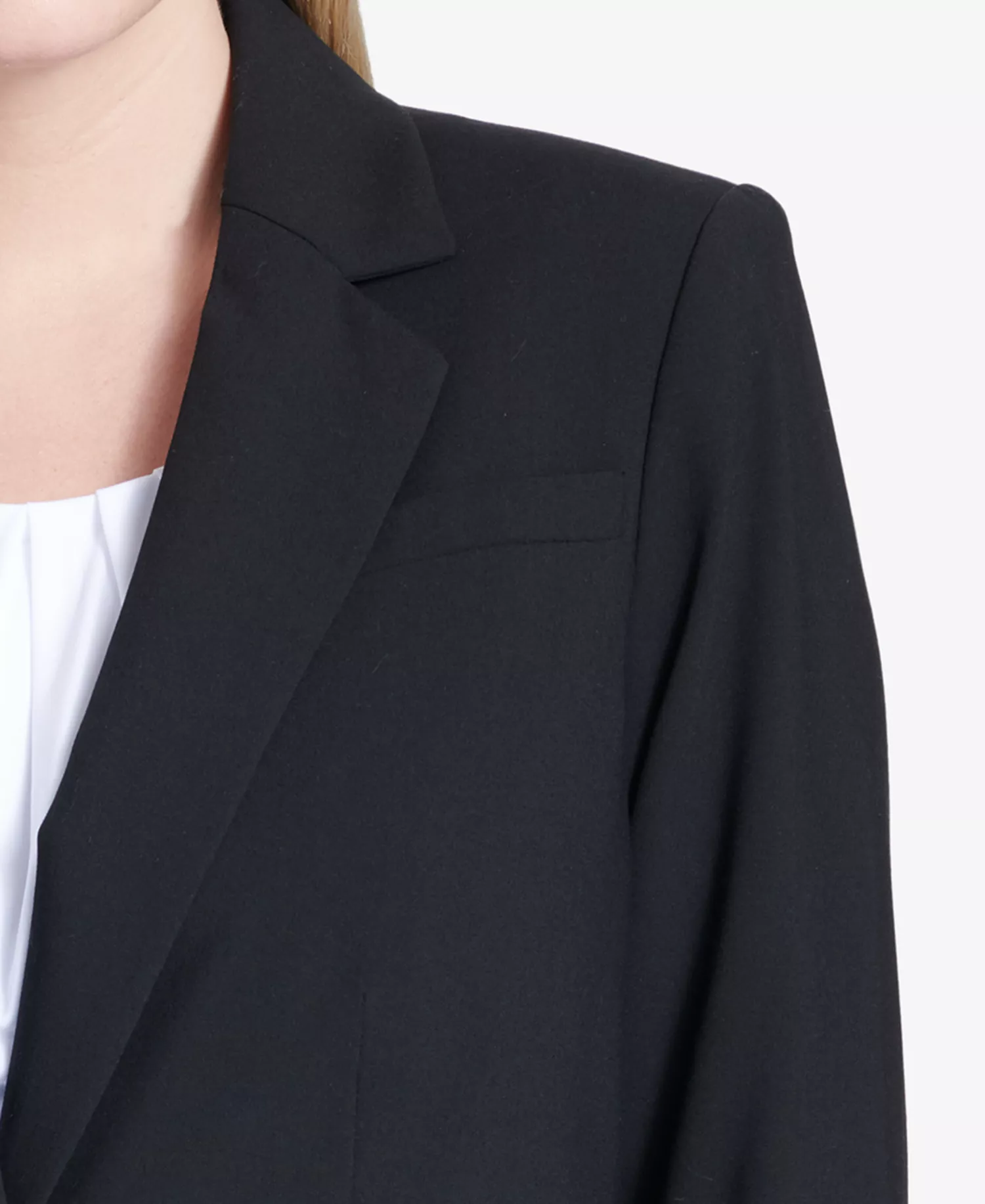 Plus Size One-Button Blazer  - Black - 14W