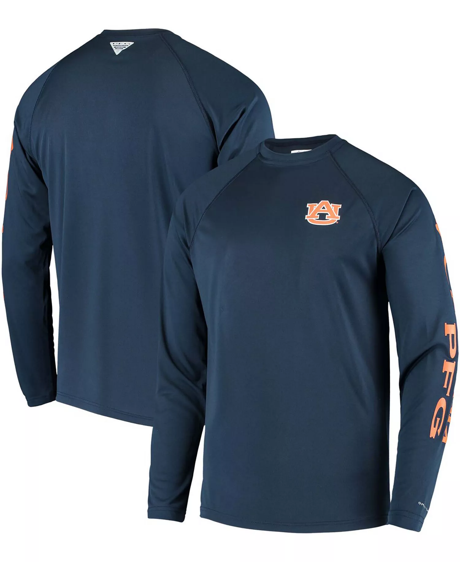 Men's PFG Navy Auburn Tigers Terminal Tackle Omni-Shade Long Sleeve T-shirt - Navy - L