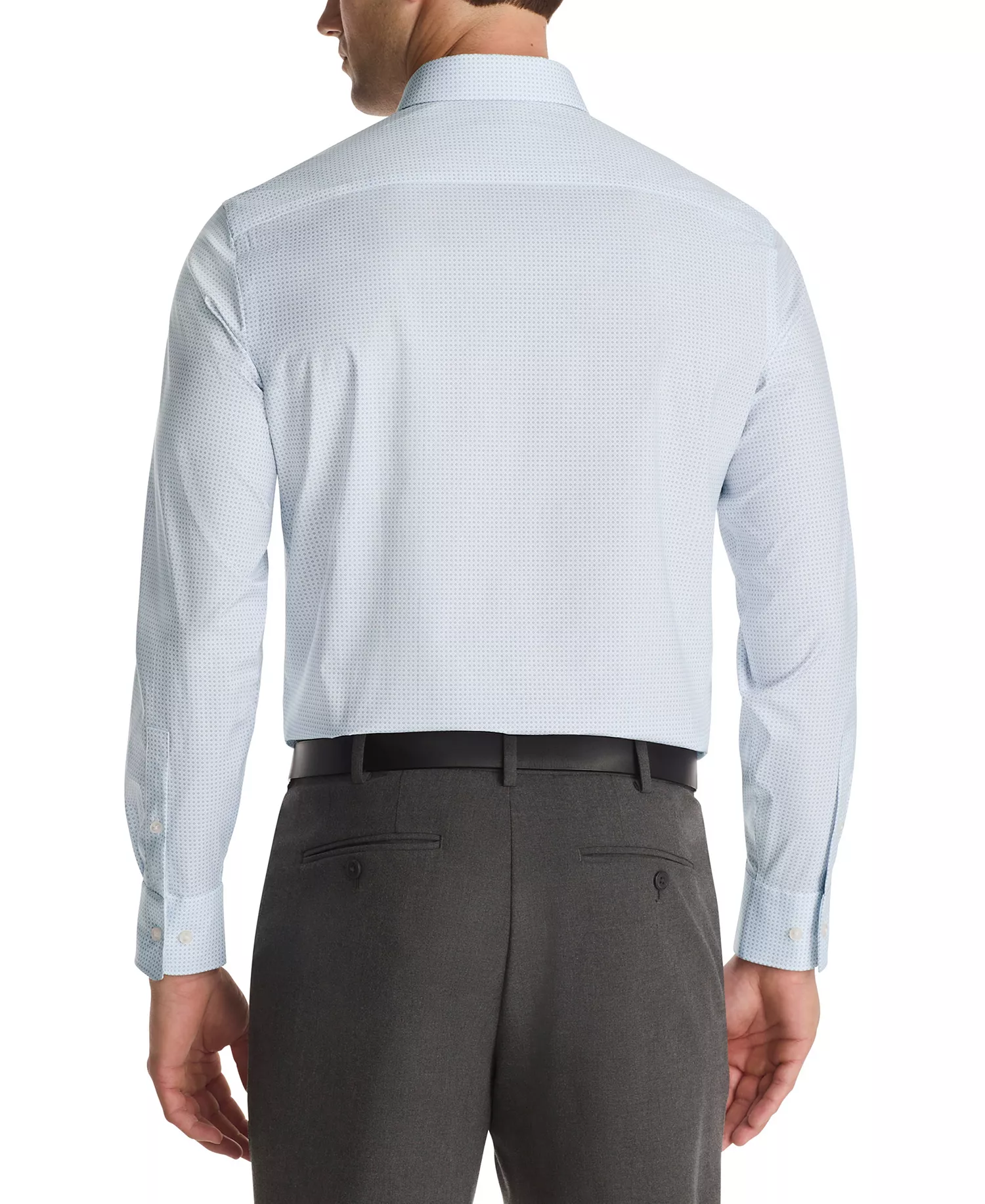 Men's Slim Fit Square Cuff Dress Shirt - Blue Multi - 14.5 32/33