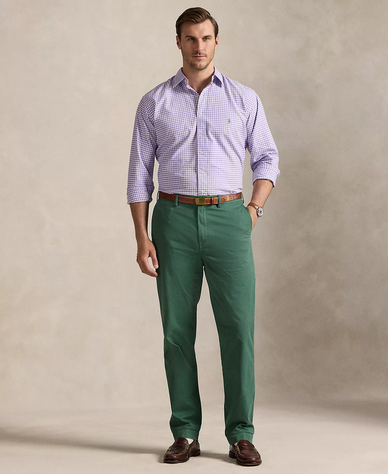 Men's Big & Tall Cotton Oxford Shirt - Aix Lavender - 2LT