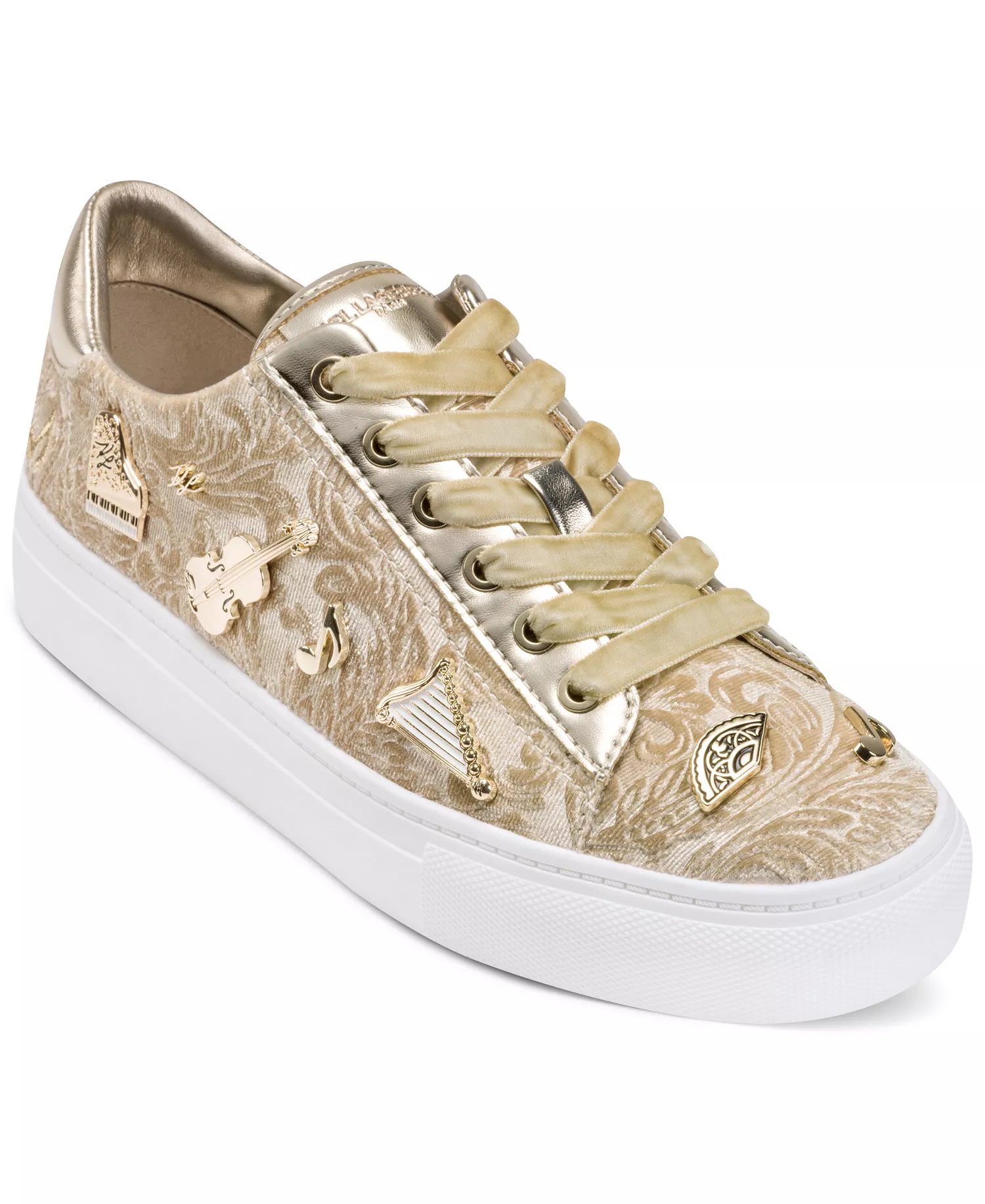 Women's Cate Rococo Pins Round Toe Sneakers - White Gold - 5.5M