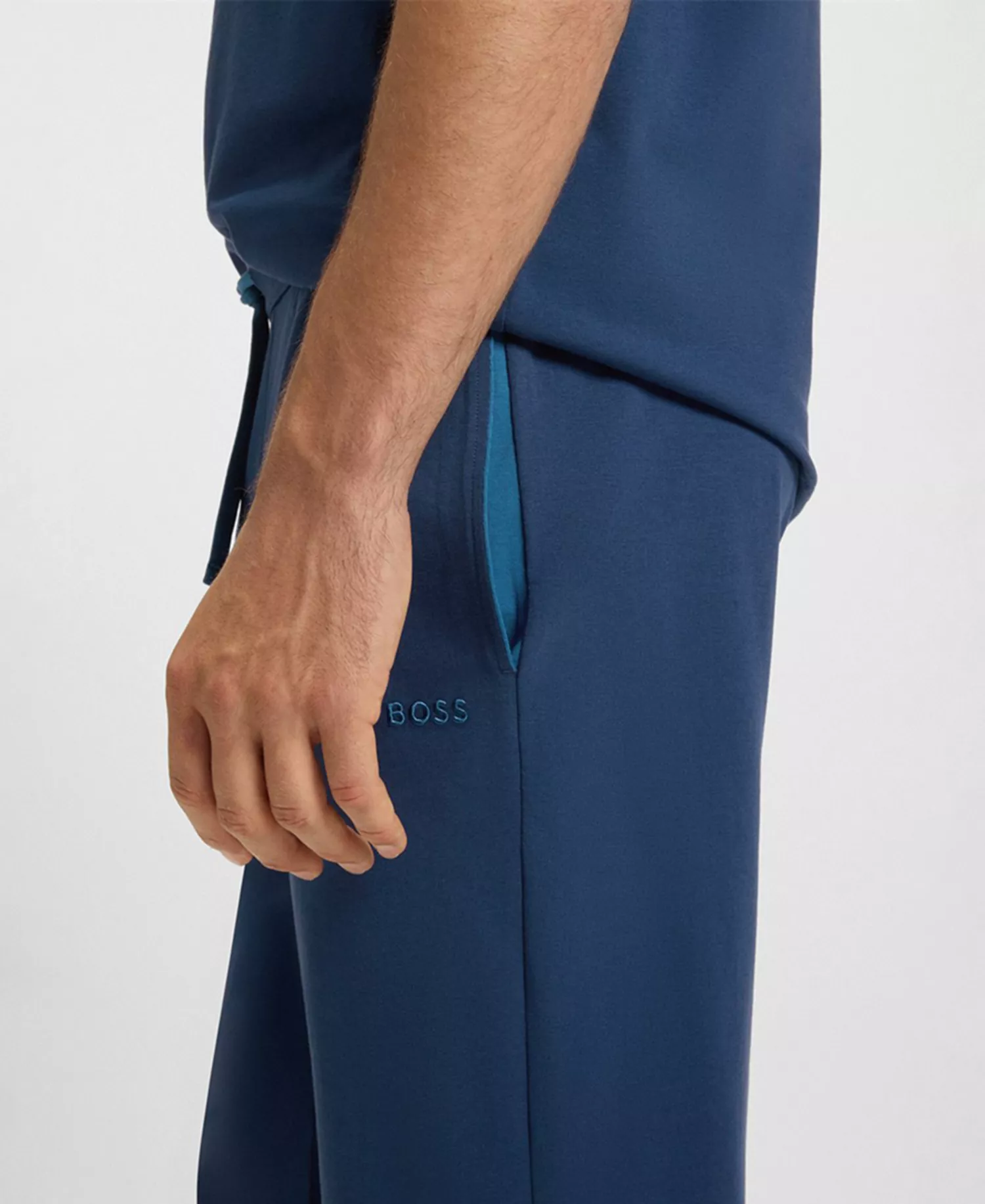 Men's Mix and Match Drawstring Waistband Jogger Pants - Blue - L