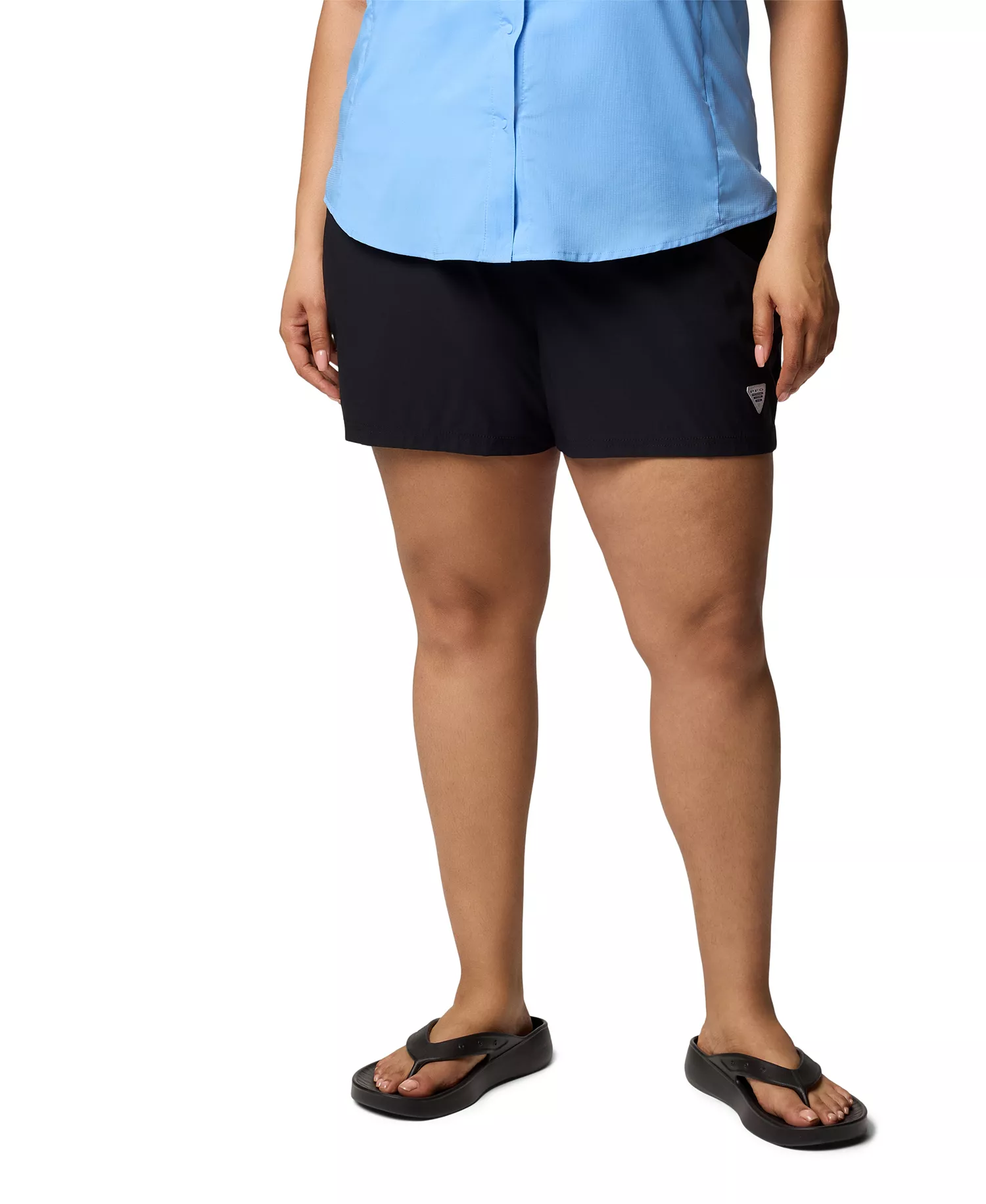 Plus Size Rugged Water Comfort Stretch Shorts - Black - 1X