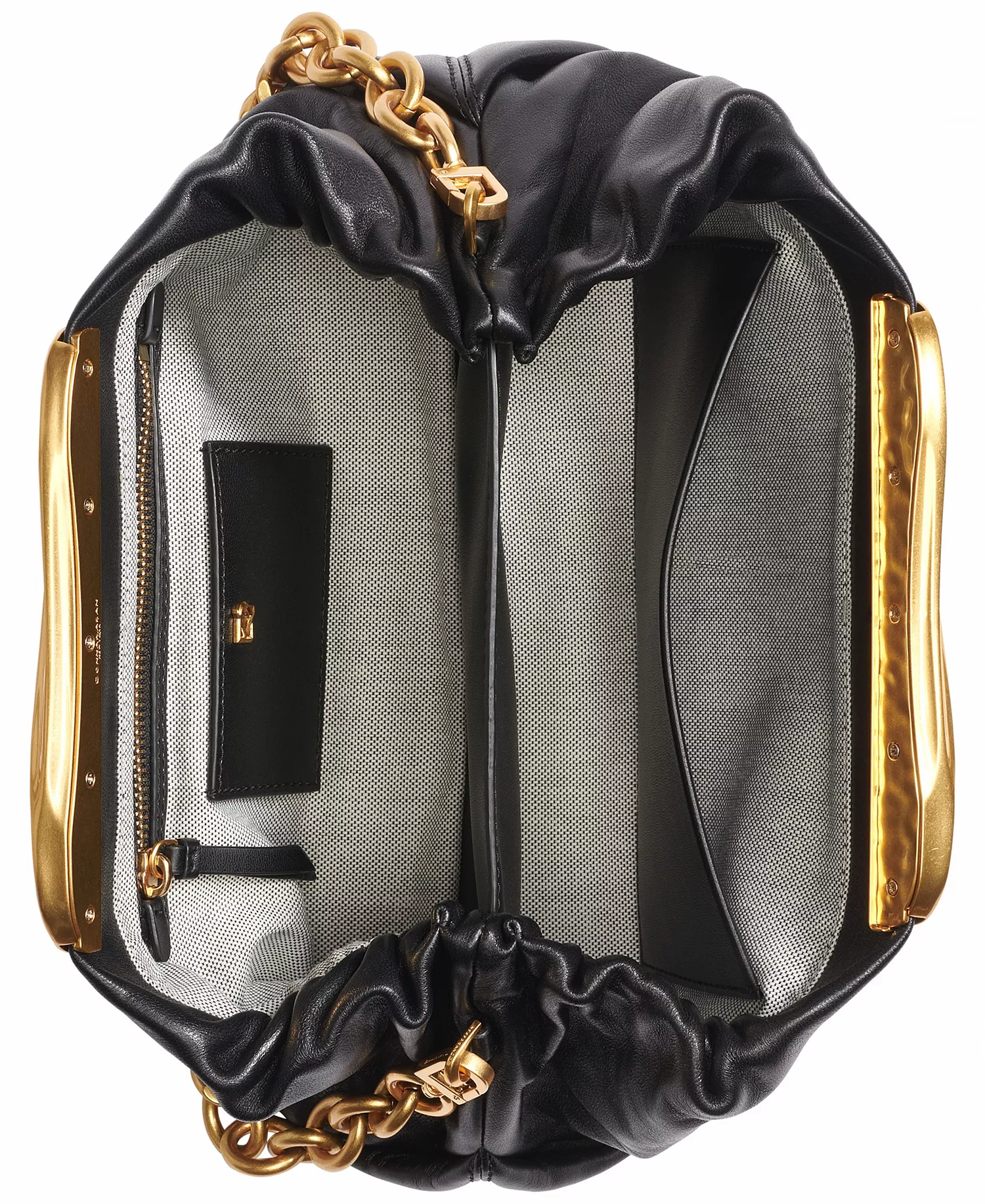 Poplin Mini Clutch Shoulder Bag - Black/Gold - NO SIZE