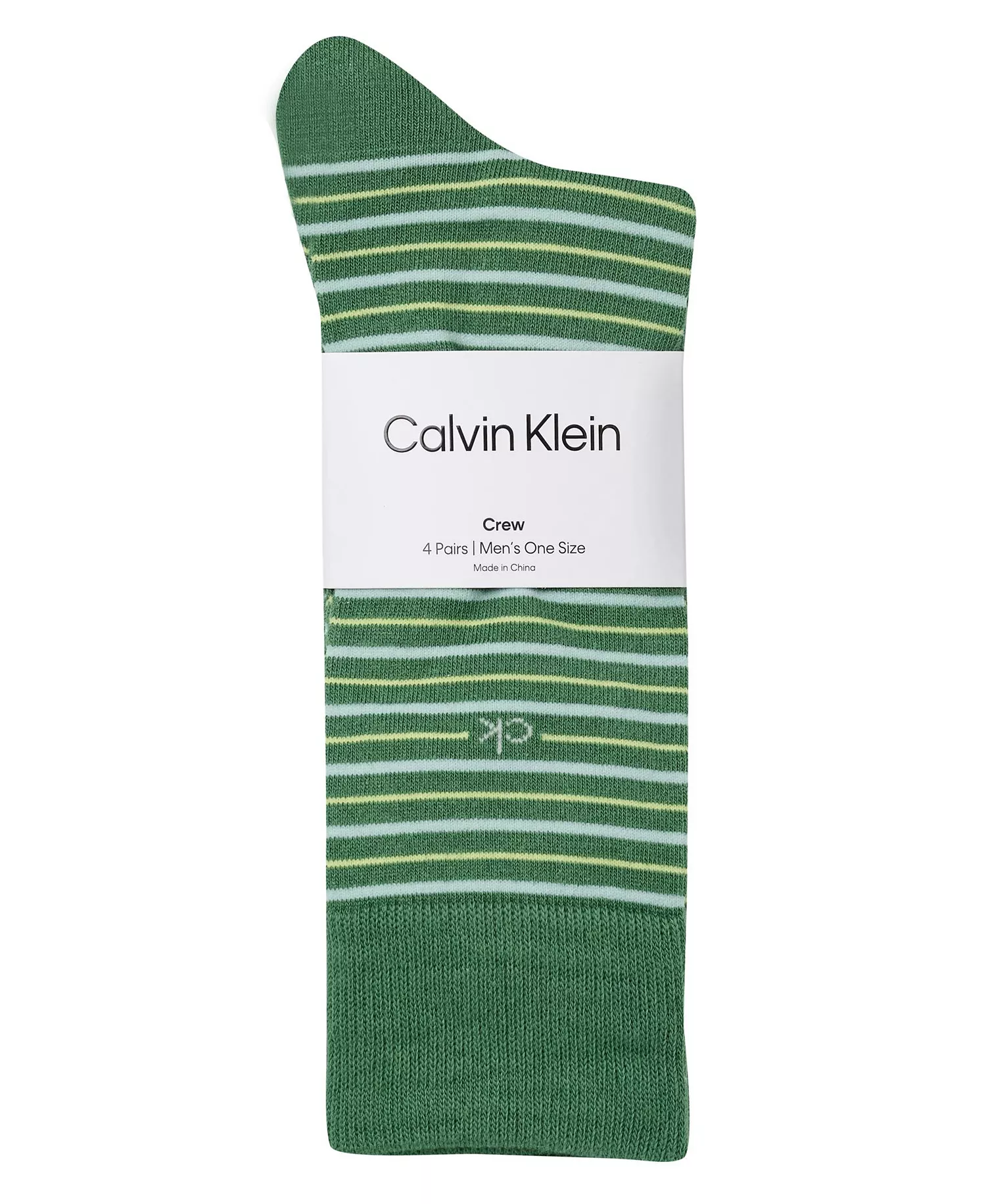 Men's Crew Socks, 4-Pack - Green/Gray/Black/Blue - ONE SIZE