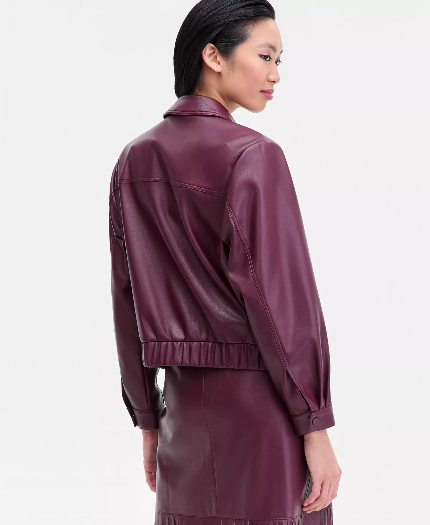 Women's Faux-Leather Bomber Jacket, Macy's Exclusive   - Port Royale - L