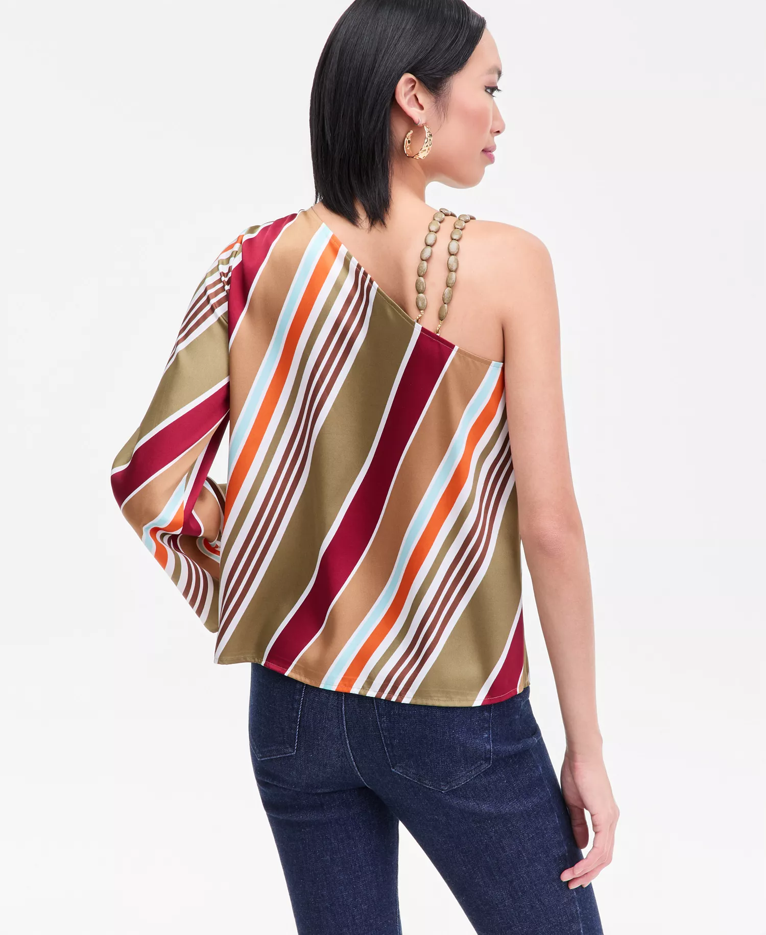 Women's Asymmetric Beaded-Strap Top, Exclusively at Macy's - Gala Str Orange - L