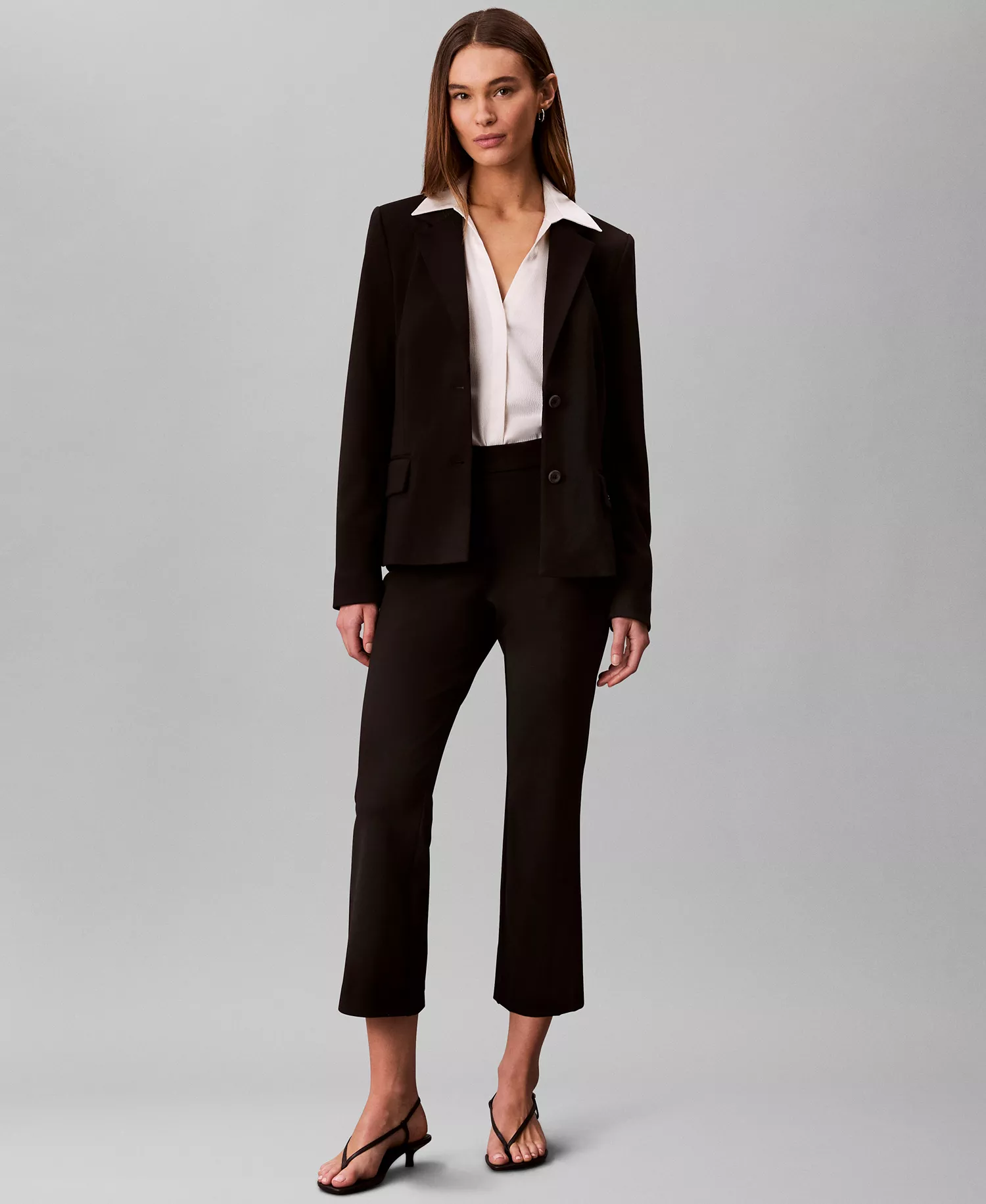 Women's Ponte Crop Flared Pants - Black - 10