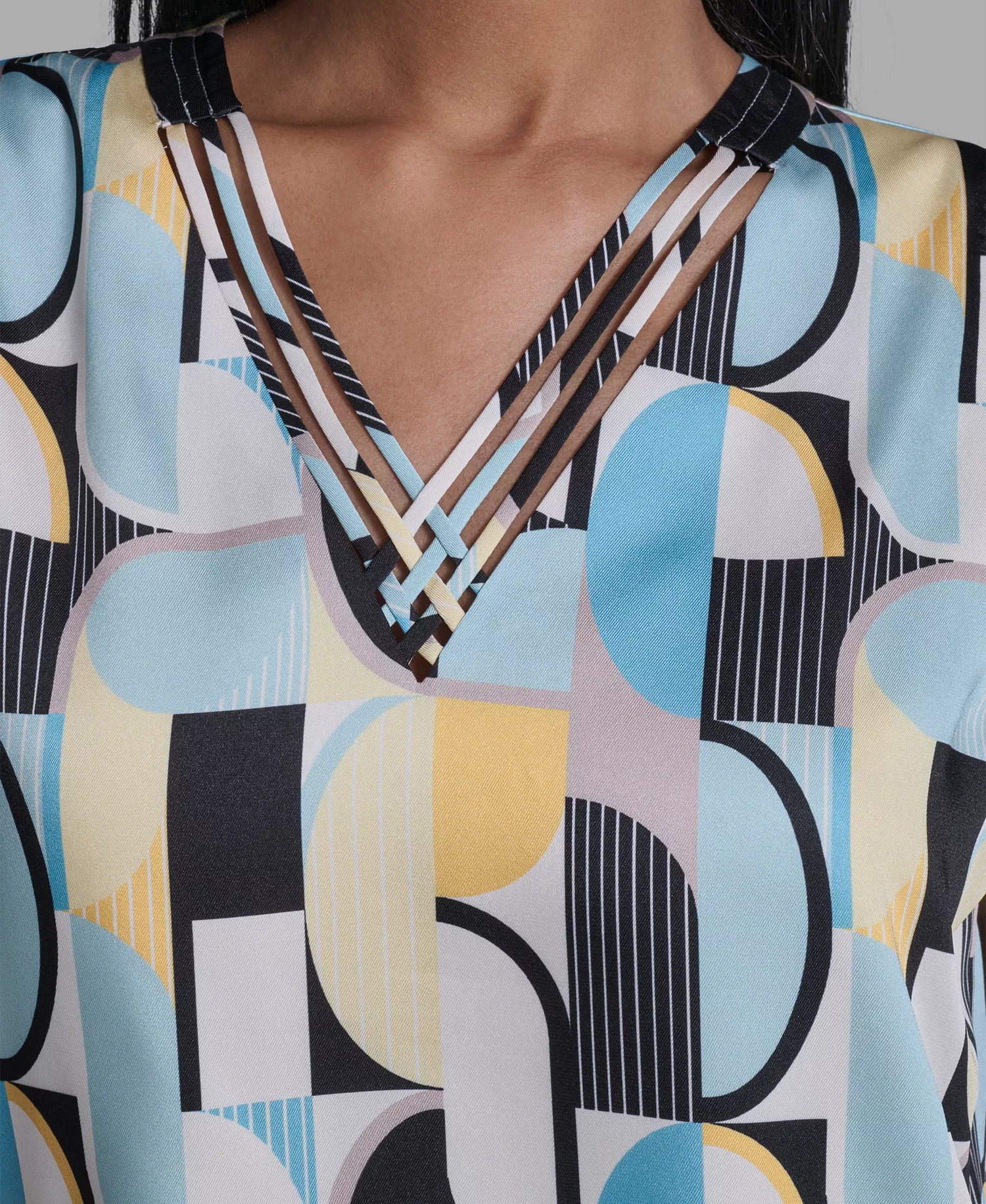 Women's V-Neck Sleeveless Camisole - Fresh Mint/Panna Cotta Multi - L