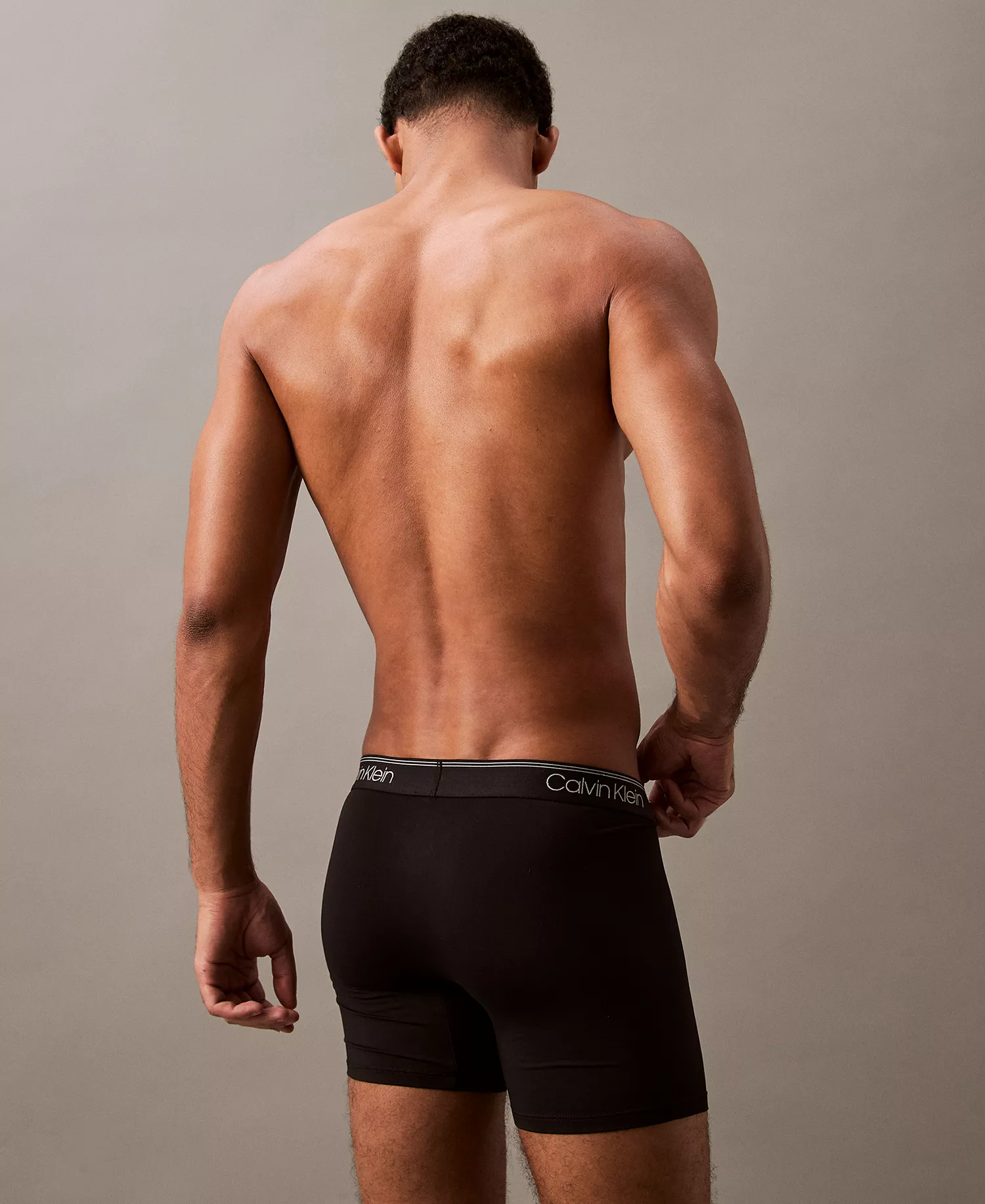 Men's 3-Pack Microfiber Stretch Boxer Briefs Underwear - Black - L