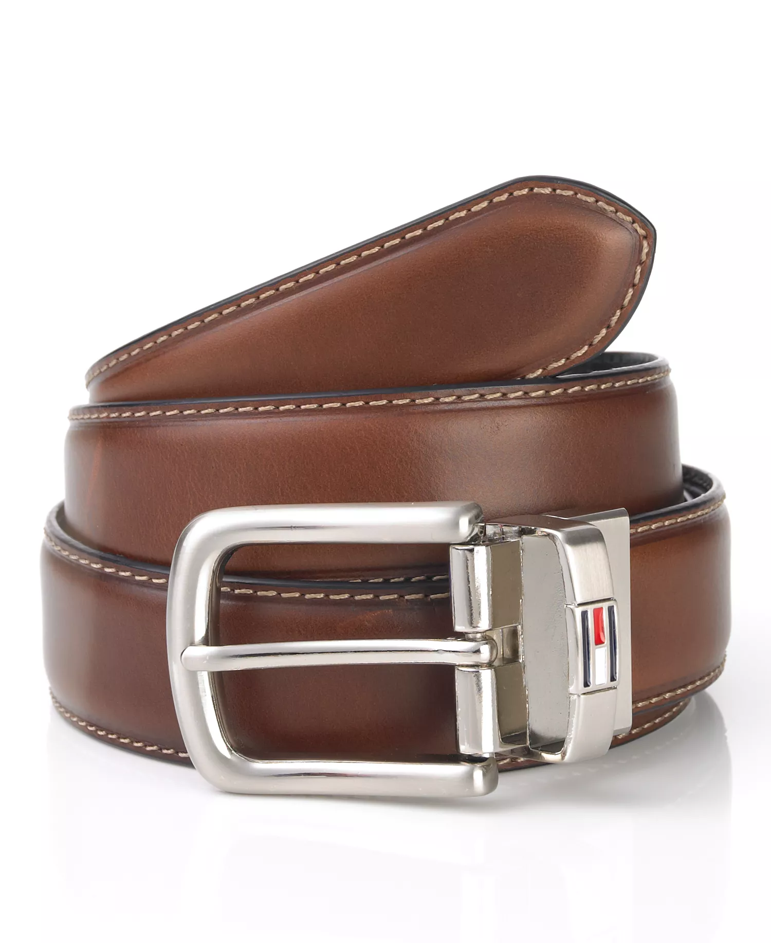 Leather Reversible Dress Men's Belt - Brown/Black - 30