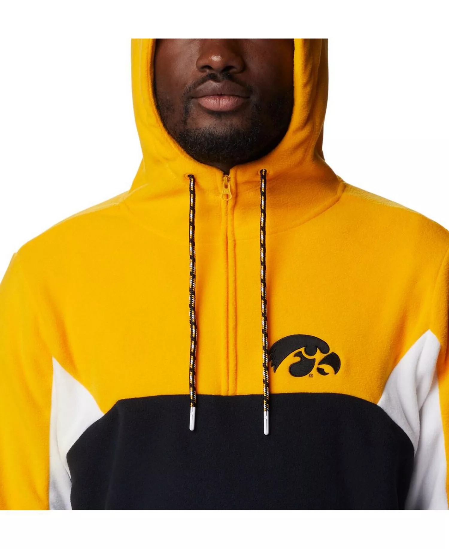 Men's Black Iowa Hawkeyes Lodge Quarter-Zip Hoodie - Black - M