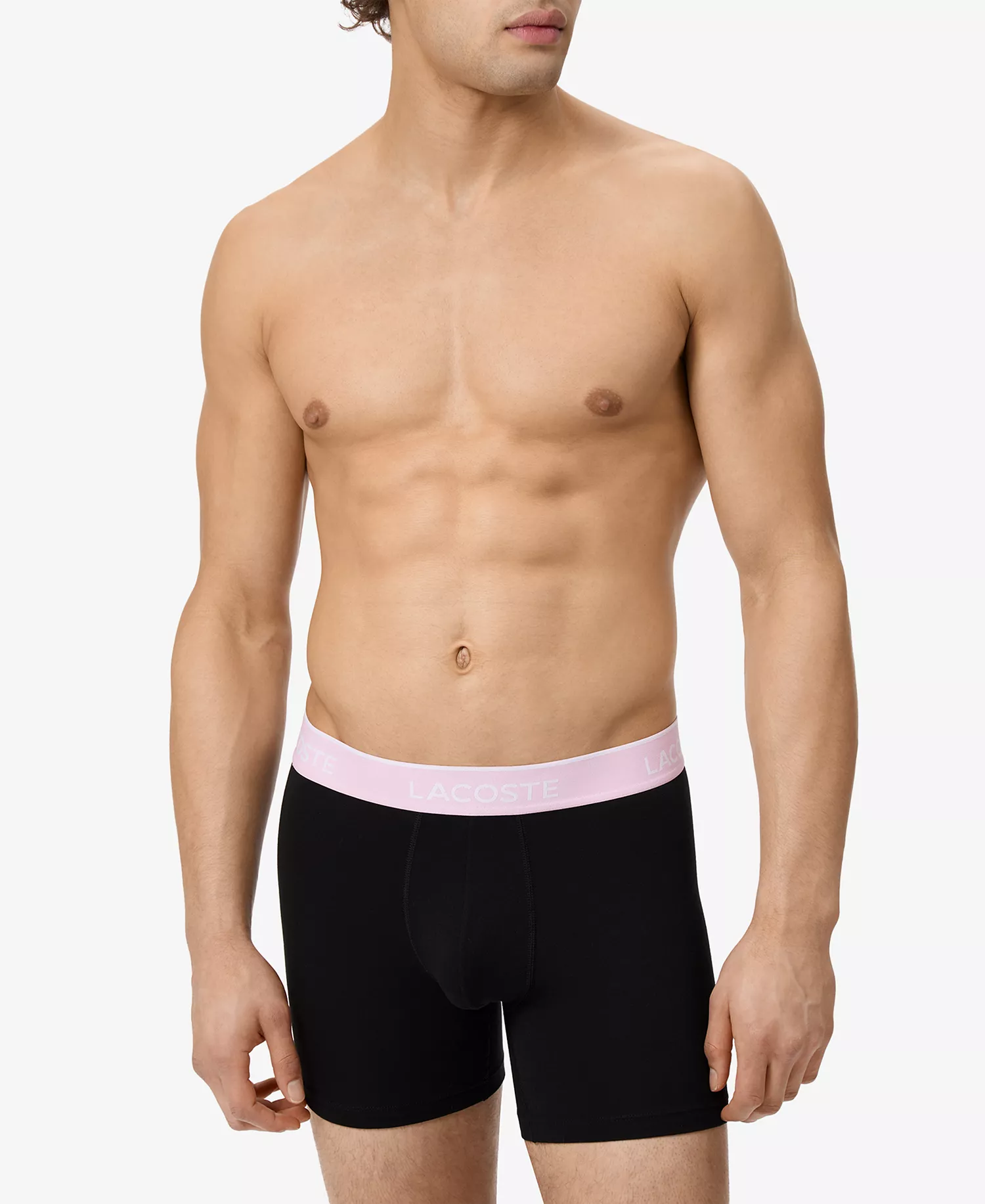 Men's Cotton Stretch Color Waistband Boxer Briefs, 3-Pack - Black/albizia - L