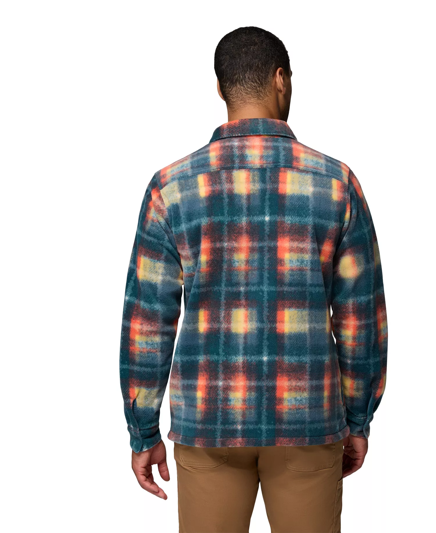 Men's Steens Mountain II Plaid Fleece Shirt Jacket - Everblue omblur - L