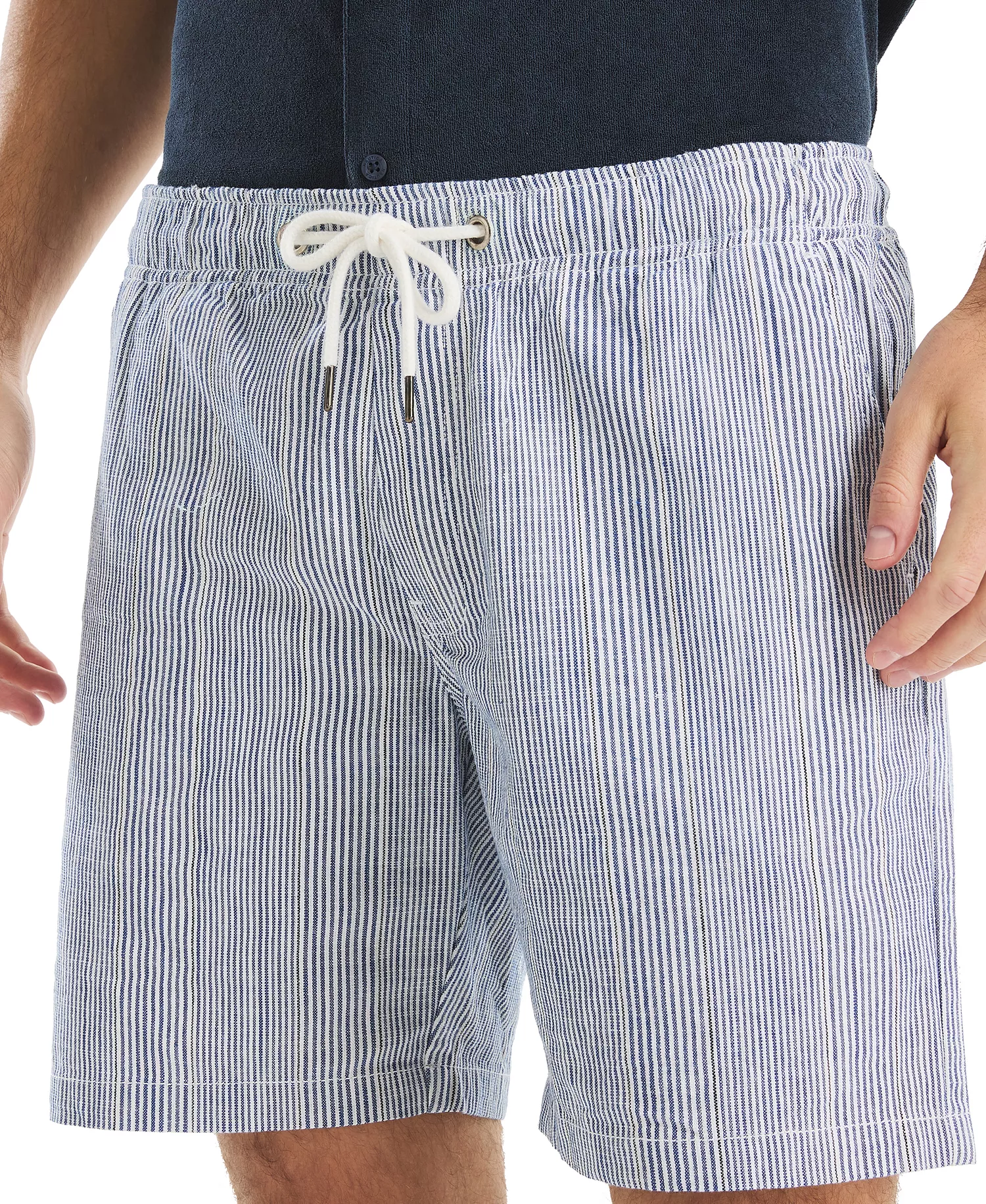 7" Striped Textured Pull-On Short - Satellite Blue - 2XL