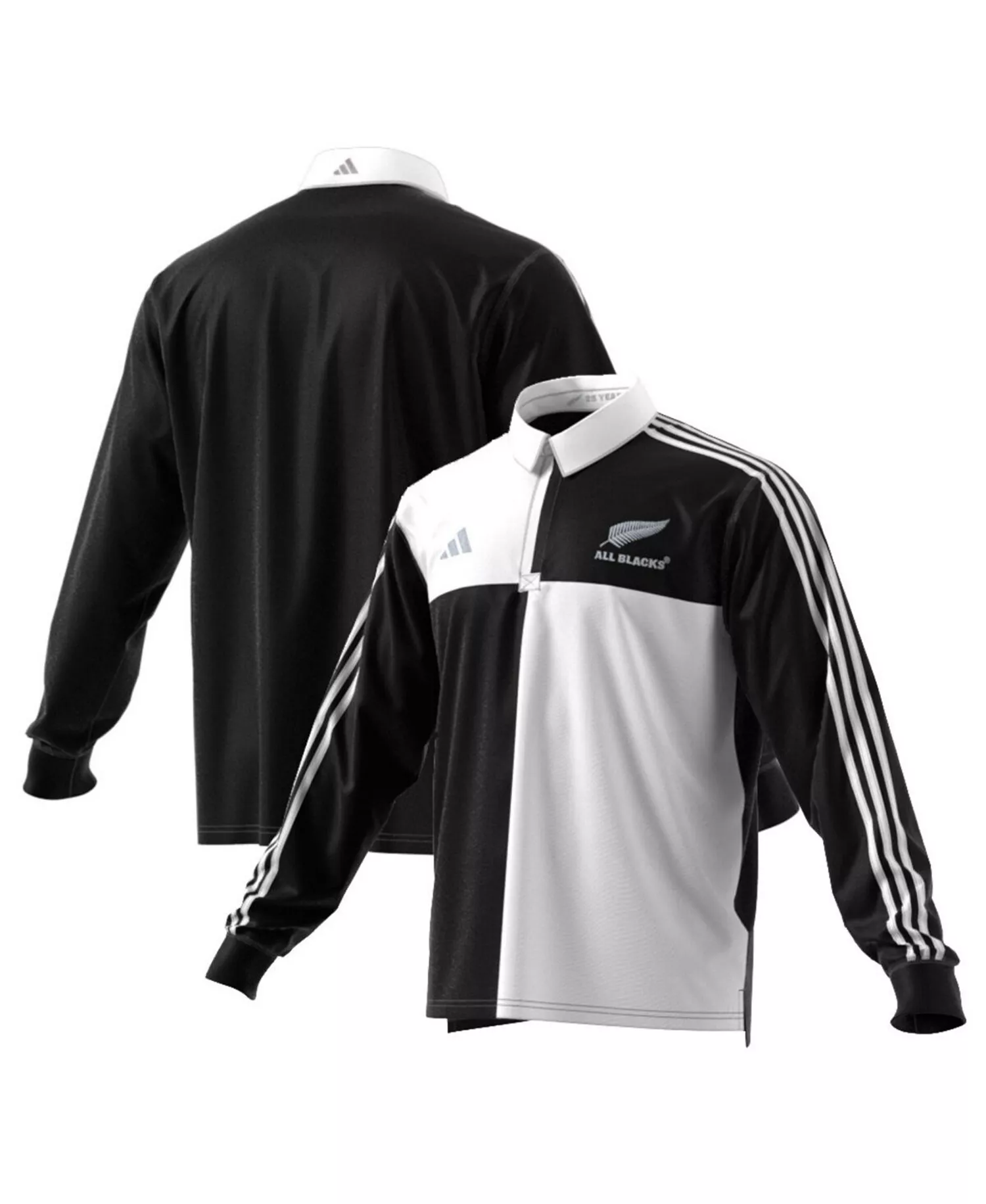 Men's Black New Zealand Rugby 2024/25 Long Sleeve Polo Jersey - Black - M