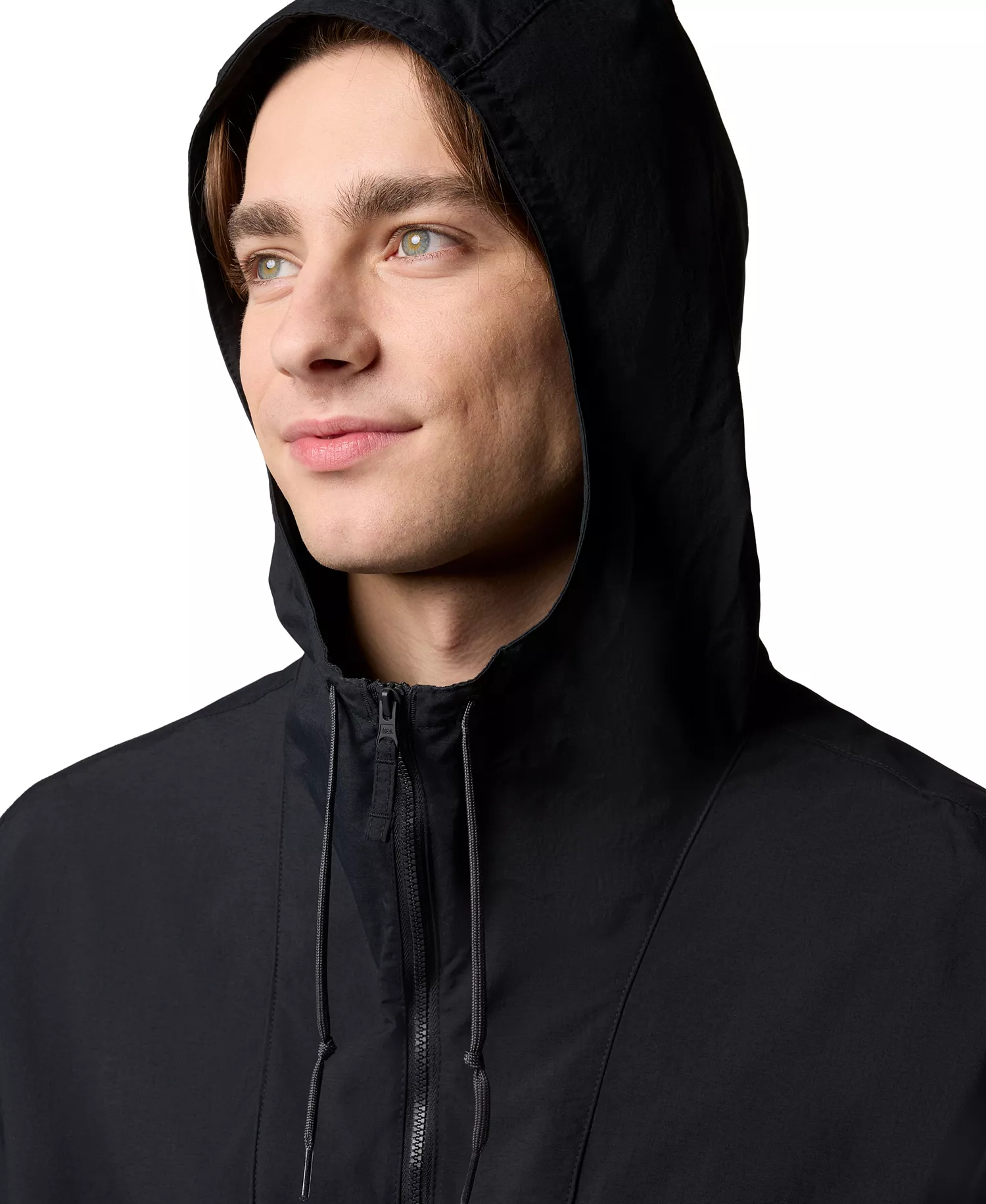 Men's Spire Valley Hooded Windbreaker - Black, Sha - L