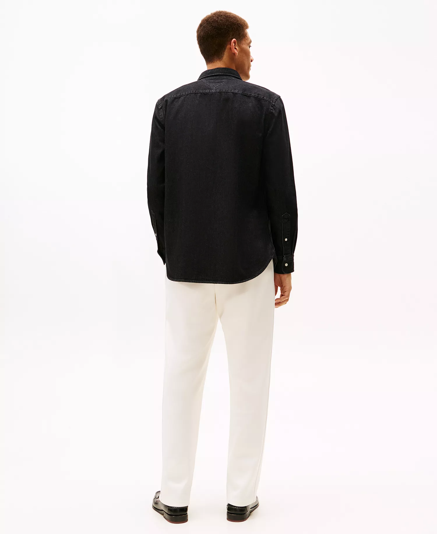 Men's Denim Long-Sleeve Shirt - Black Denim - L