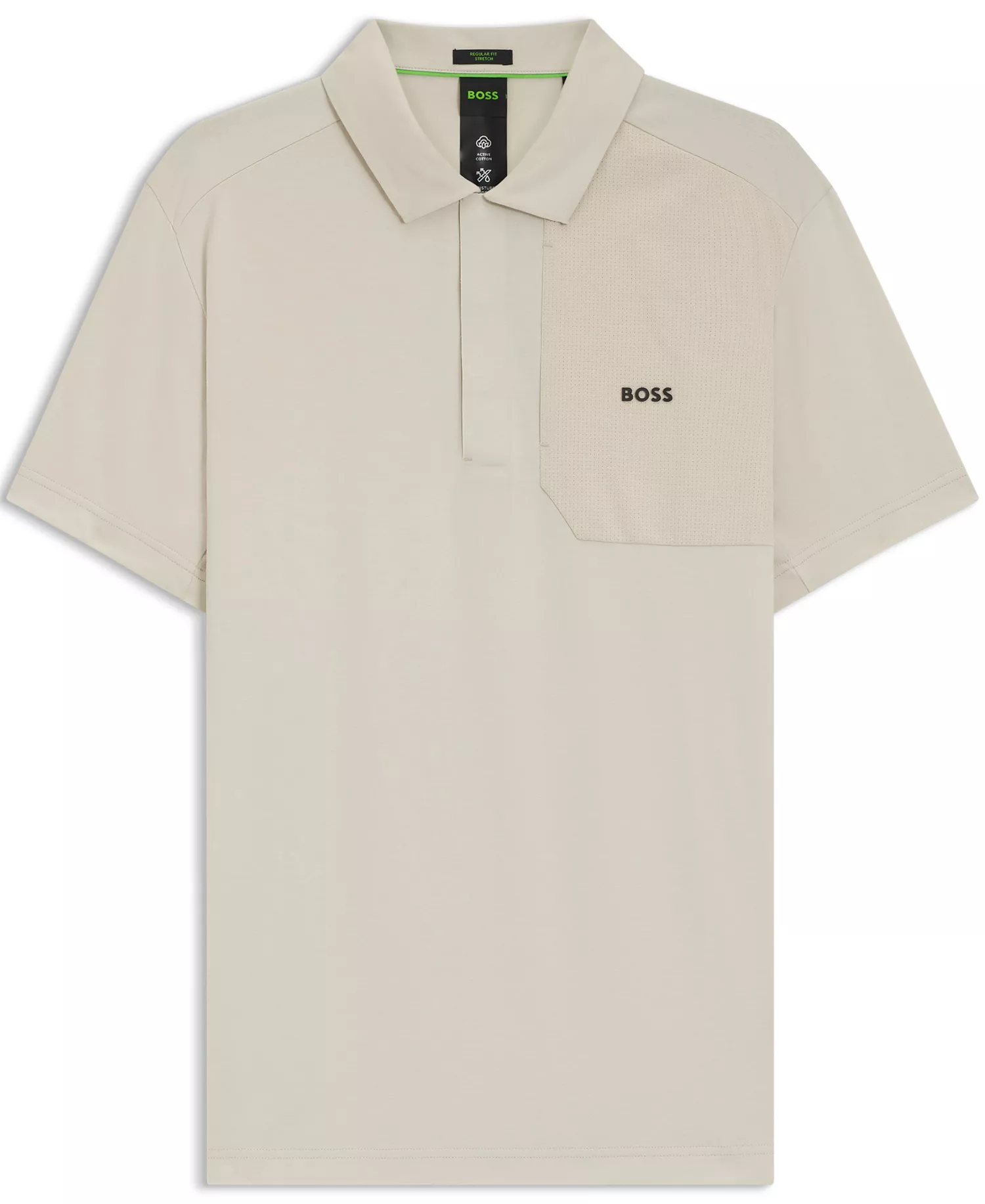 Men's Hopsack Panelling Paddy Polo Shirt - Open Beige - 2XL
