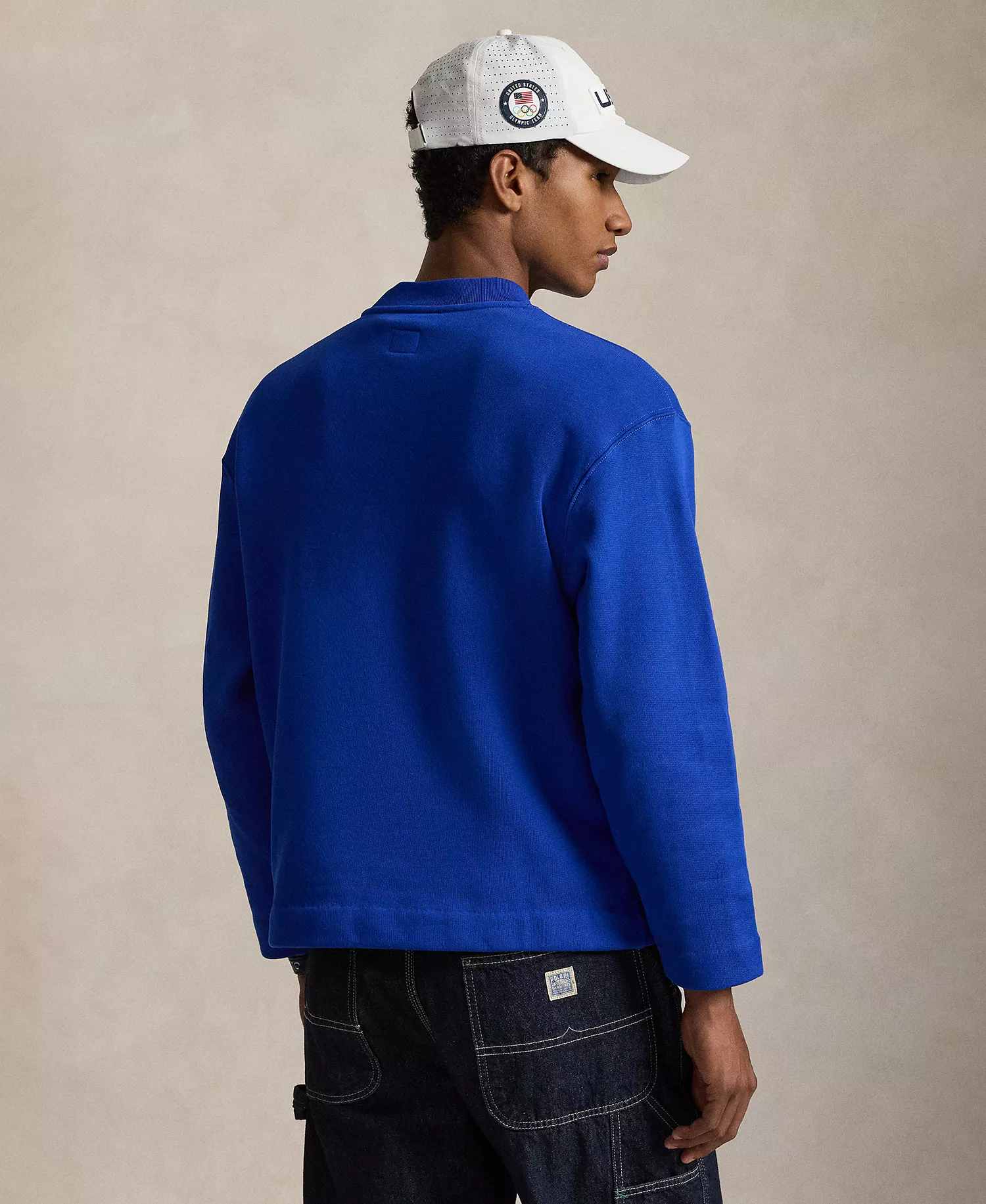 Men's Team USA Mock Neck Sweatshirt - Polo Black - L