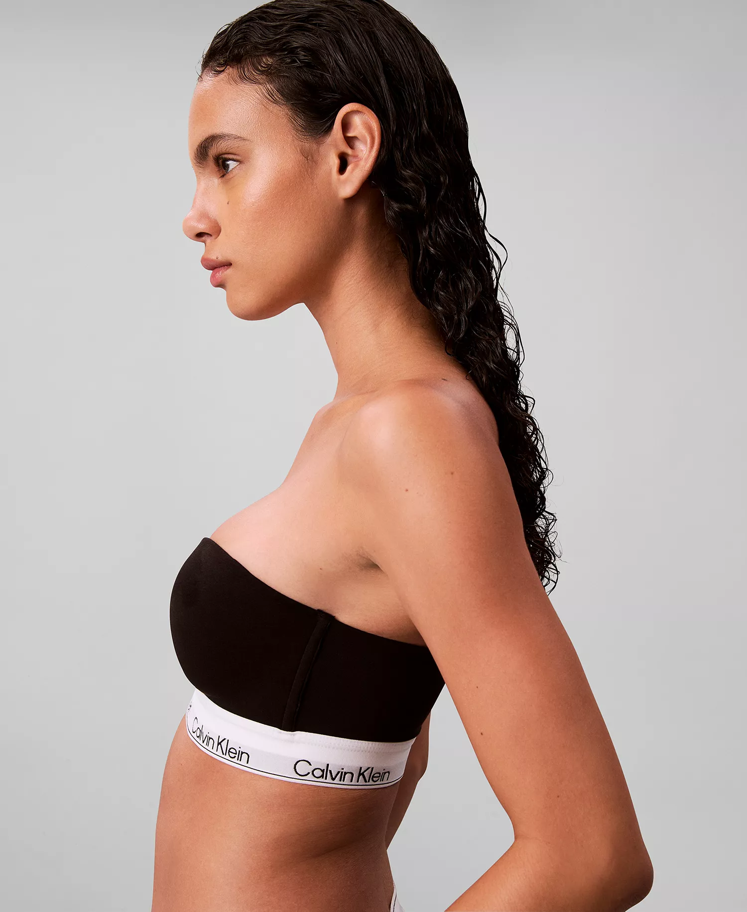 Women's Icon Cotton Bandeau Bra QF8497 - Black - L