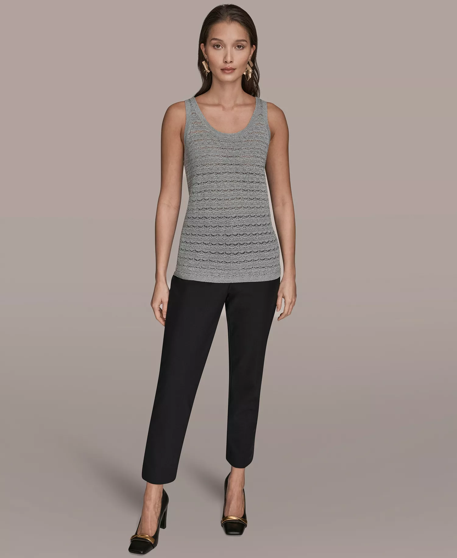 Women's Scoop Neck Tank Sweater - Vapor - L