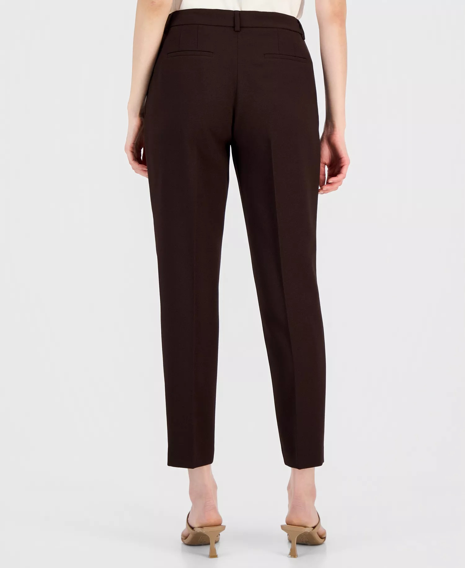 Women's One-Button Pantsuit Set - Espresso - 10