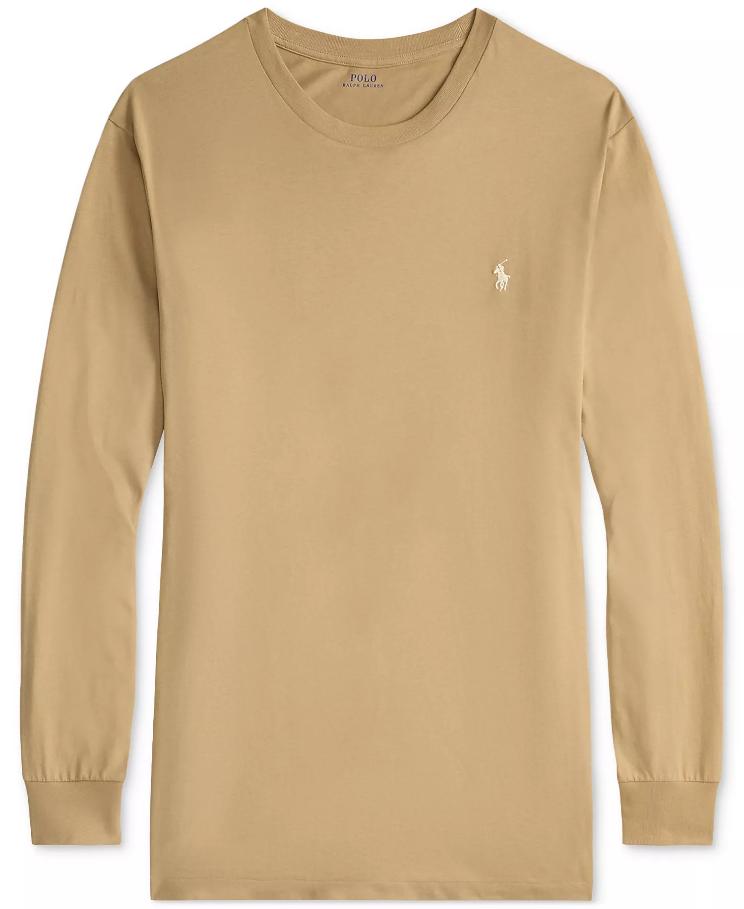 Men's Big & Tall Classic-Fit Jersey Long-Sleeve T-Shirt - Cafe Tan - 3LT