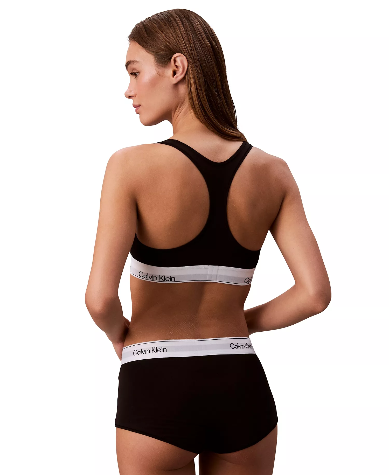 Women's Icon Cotton Unlined Racerback Bralette QF8493 - Black - L